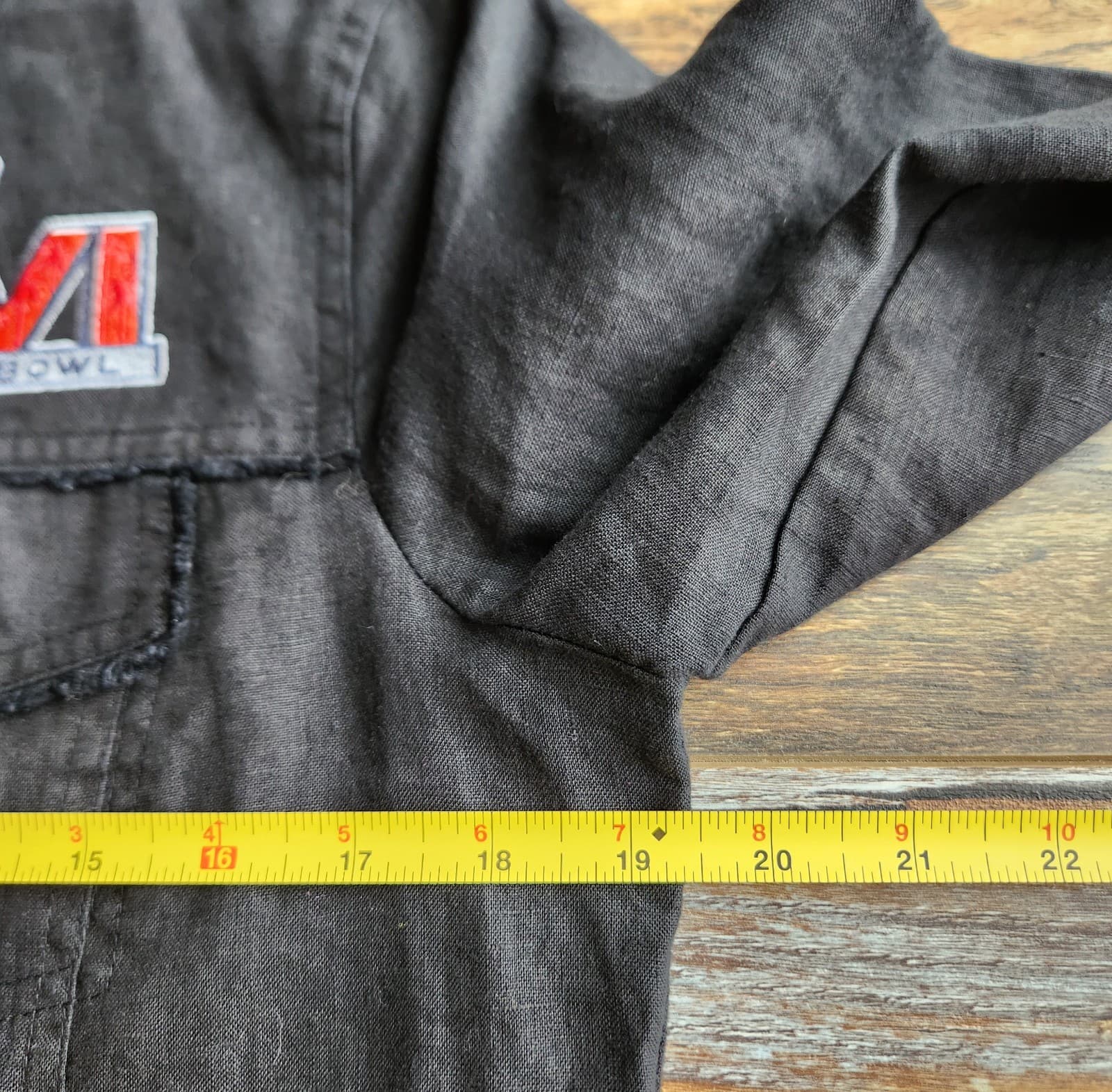 Tommy Bahama Two Palms Lagoon Live Super Bowl Linen Jacket Raw Edge Black Sz.S - Thumbnail 10