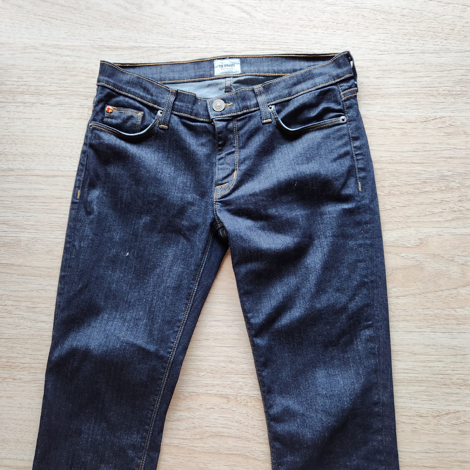 HUDSON Juliette Refine Super Skinny Jeans Ankle-Zip Dark Wash Blue Womens 28 USA - Thumbnail 3