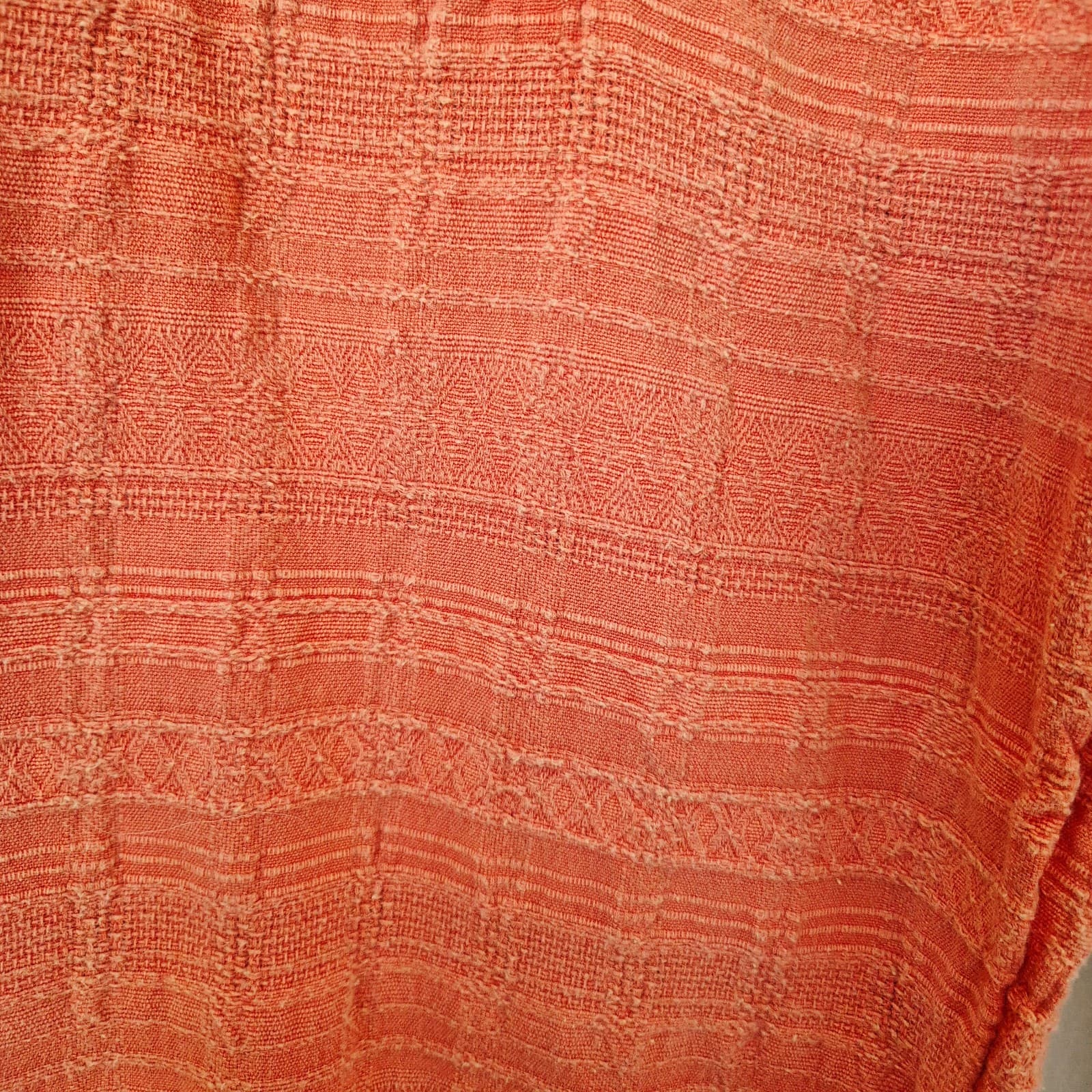 Sundance Coastline Textured Beach Pants Button-Fly Drawstring Cotton Coral Sz.M - Thumbnail 4