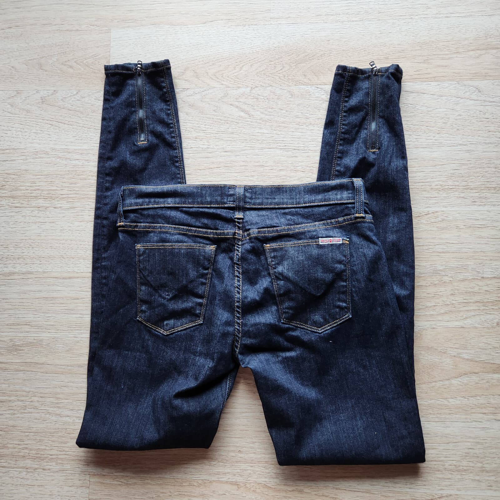 HUDSON Juliette Refine Super Skinny Jeans Ankle-Zip Dark Wash Blue Womens 28 USA - Thumbnail 7