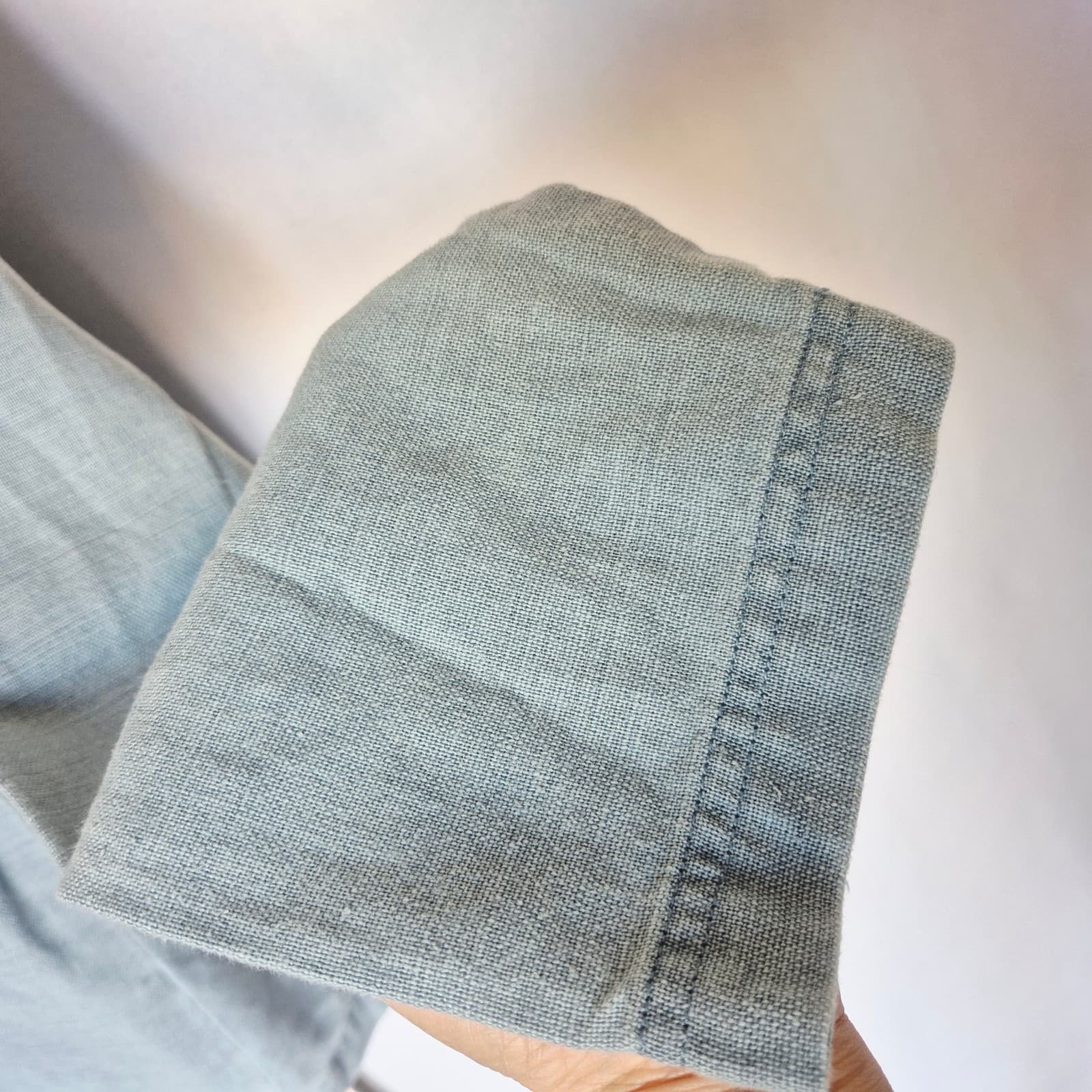 Vintge DAVID DART Sport Linen Blend Chambray Boxy Shirt Snap Pocket Women's S - Thumbnail 6
