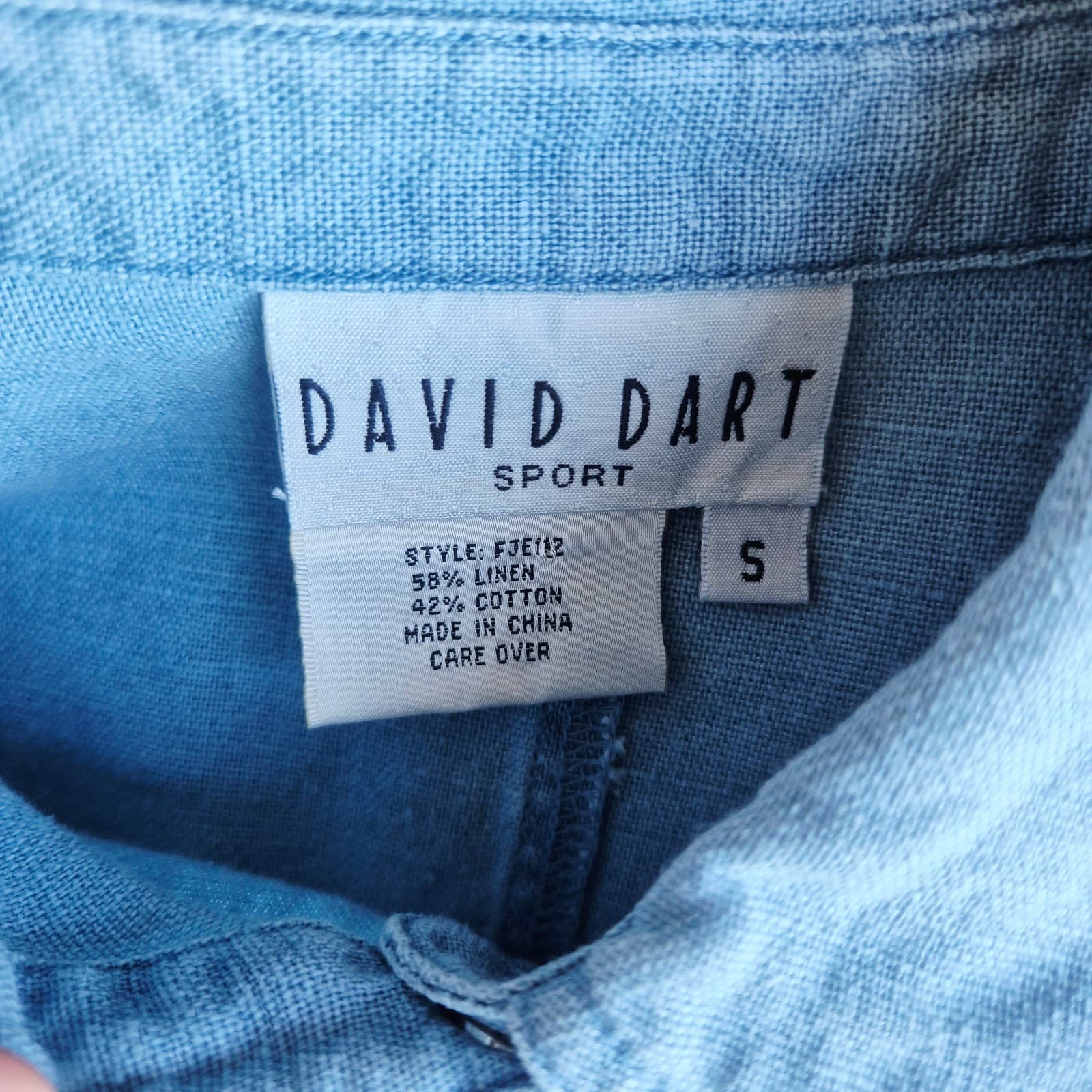 Vintge DAVID DART Sport Linen Blend Chambray Boxy Shirt Snap Pocket Women's S - Thumbnail 8