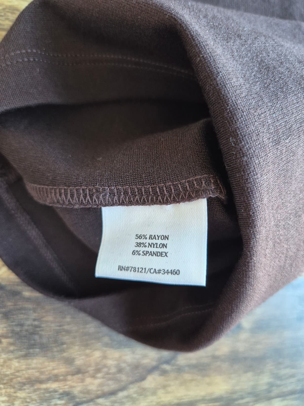NEW EILEEN FISHER $138 Heavyweight Rayon Knit Pullon Slim Pants Brown Choco Sz.L - Thumbnail 5