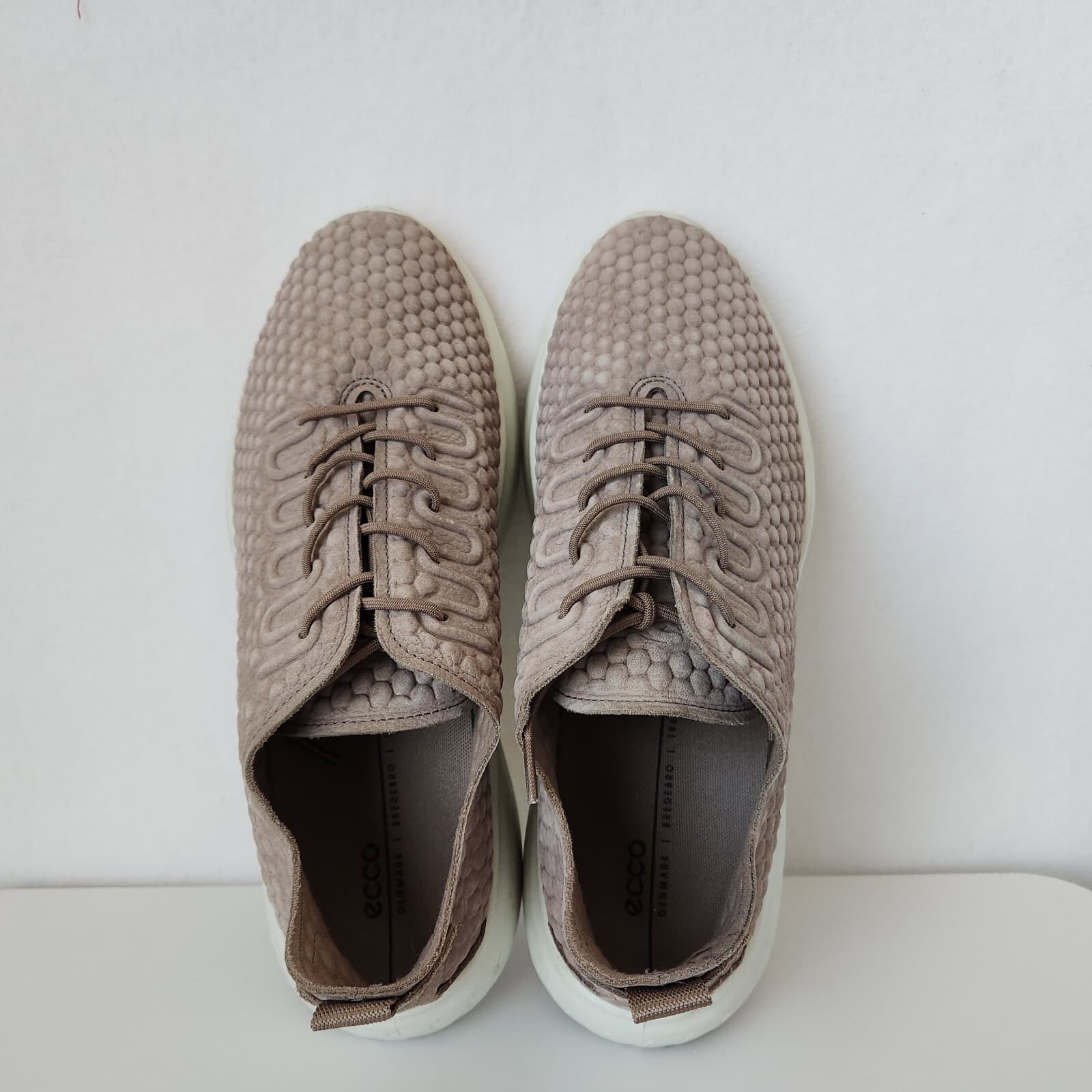 ECCO Men's EU43 US9 Therap Lace Sneaker Fluidform Comfort Lace-Up Leather Taupe - Thumbnail 5