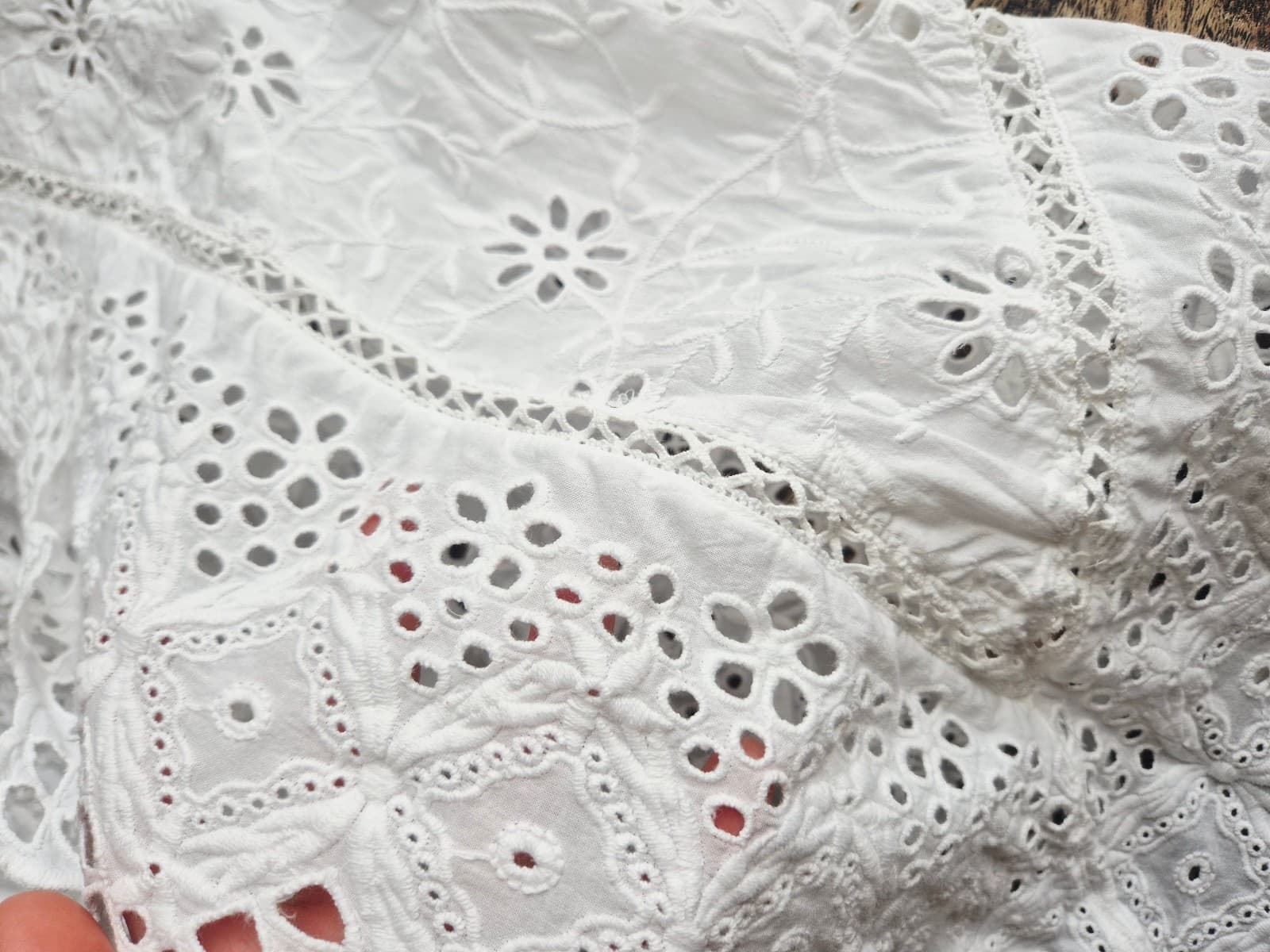 Lauren Ralph Lauren 2 Pc. White Eyelet Embroidered Open Jacket + Slip Dress Sz.S - Thumbnail 10