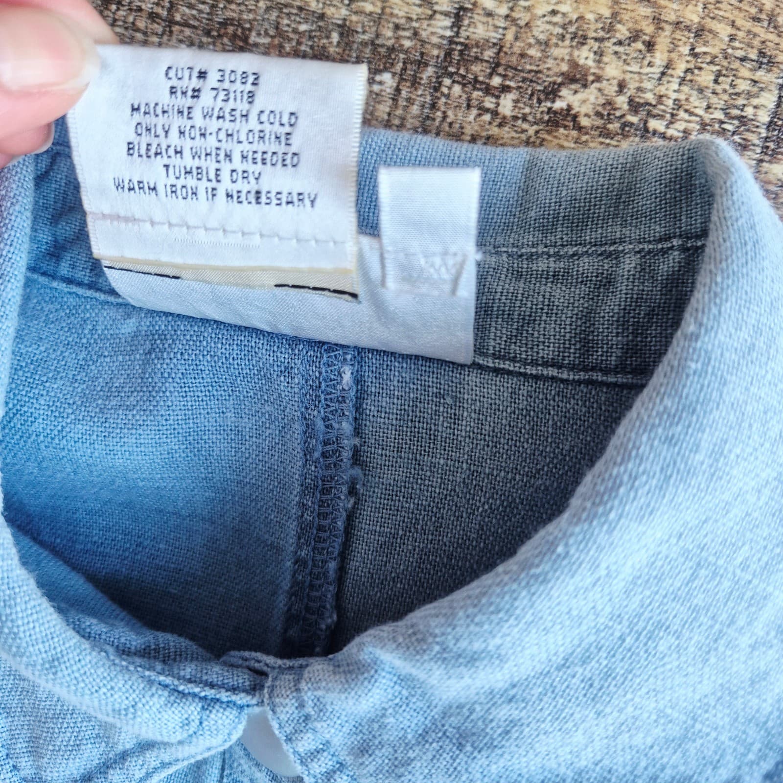 Vintge DAVID DART Sport Linen Blend Chambray Boxy Shirt Snap Pocket Women's S - Thumbnail 9