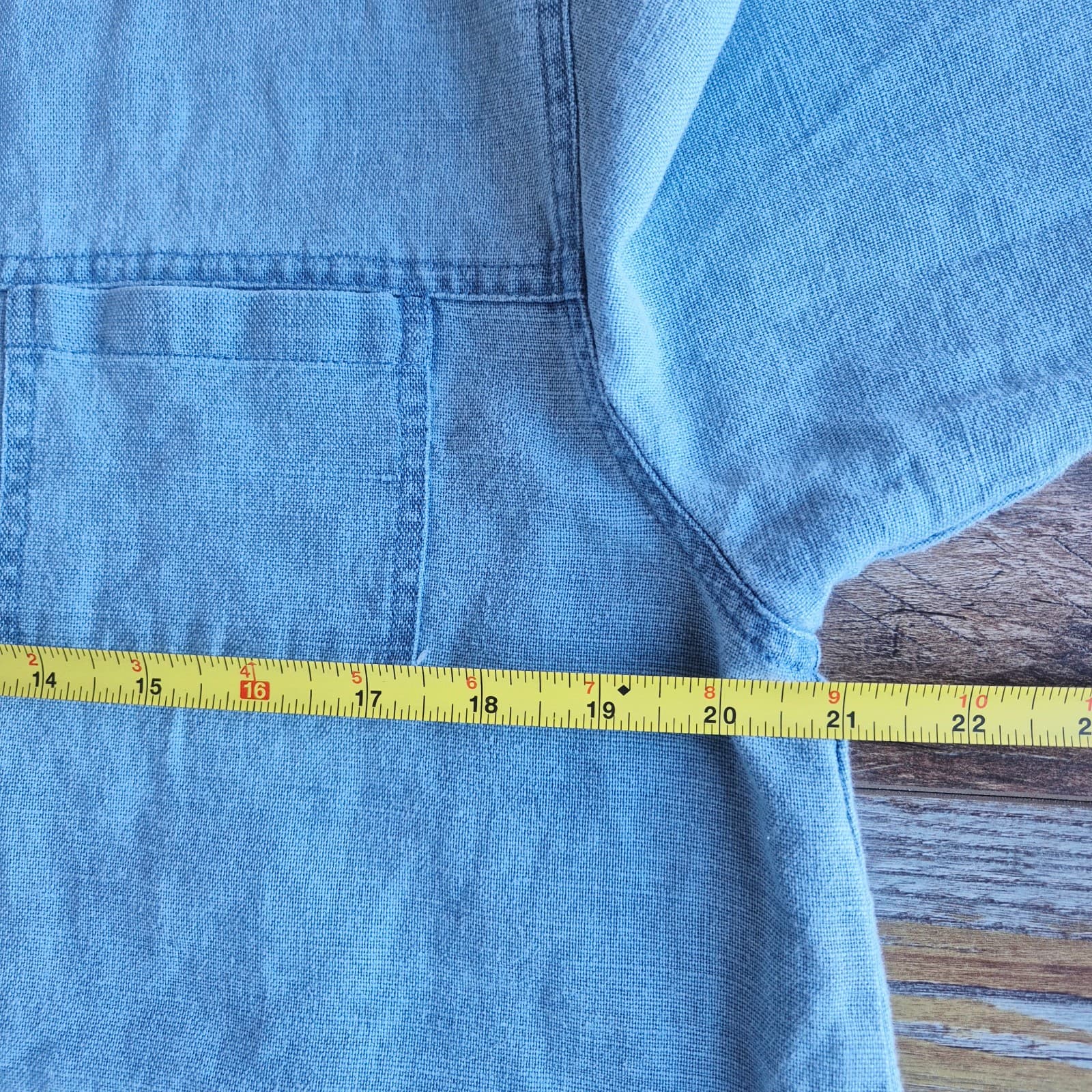 Vintge DAVID DART Sport Linen Blend Chambray Boxy Shirt Snap Pocket Women's S - Thumbnail 11