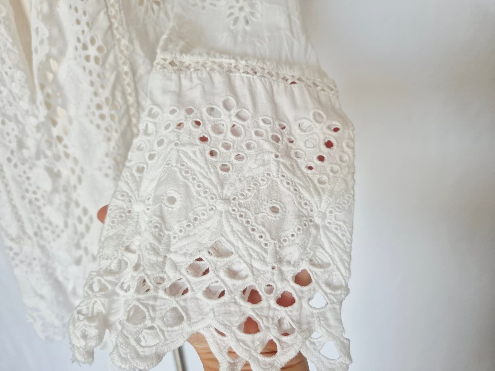Lauren Ralph Lauren 2 Pc. White Eyelet Embroidered Open Jacket + Slip Dress Sz.S - Thumbnail 8