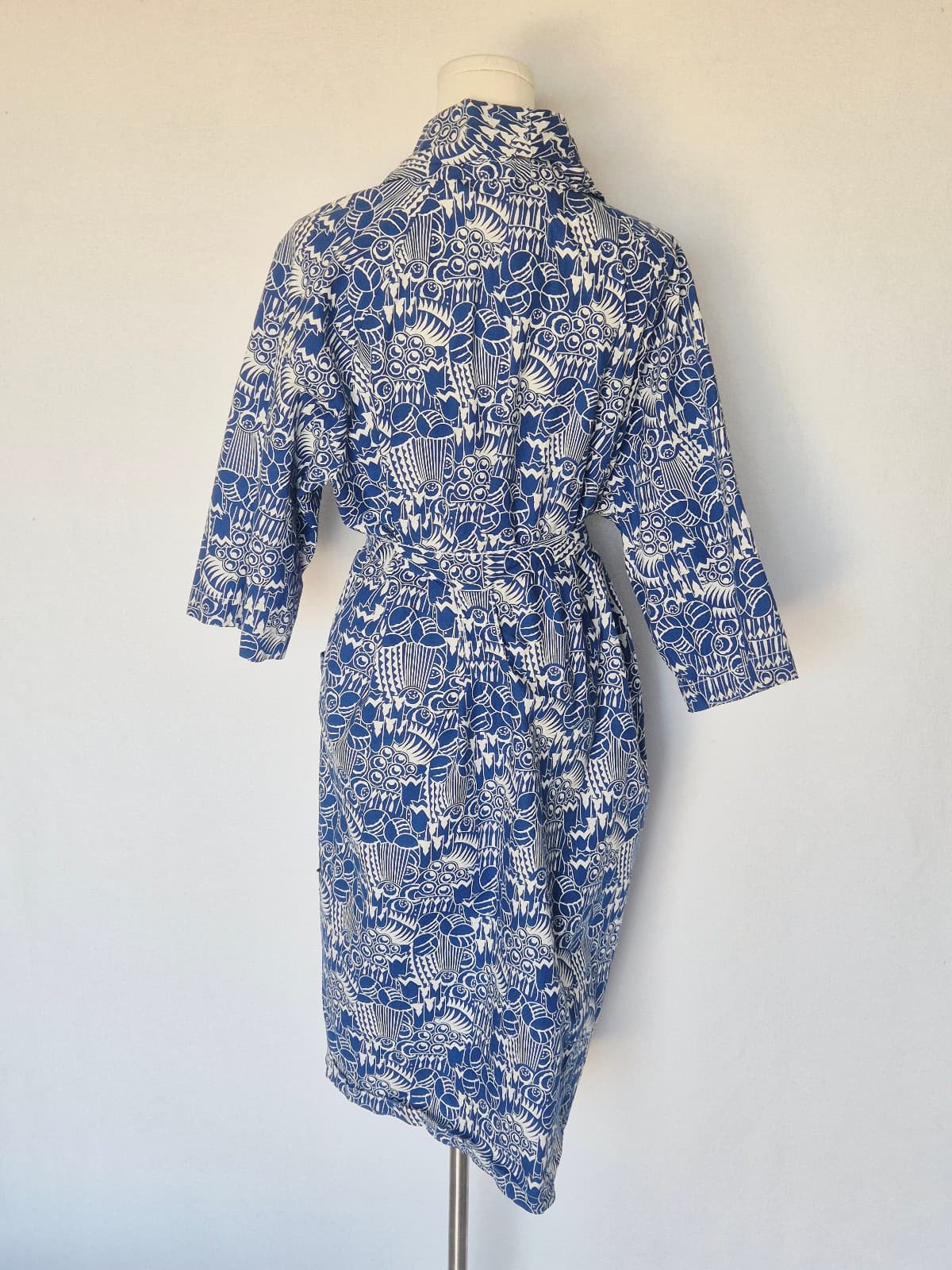 Labottega Italy Venice Simplon Orient Express Belmond Train Kimono Robe Blue O/S - Thumbnail 5