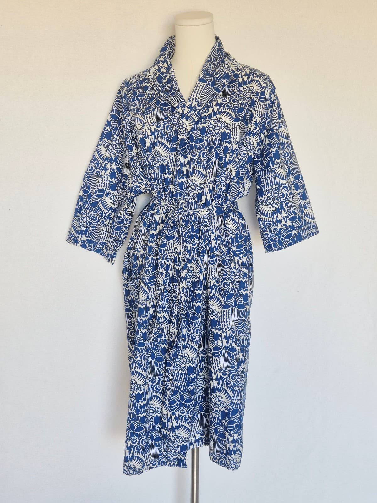 Labottega Italy Venice Simplon Orient Express Belmond Train Kimono Robe Blue O/S - Thumbnail 2