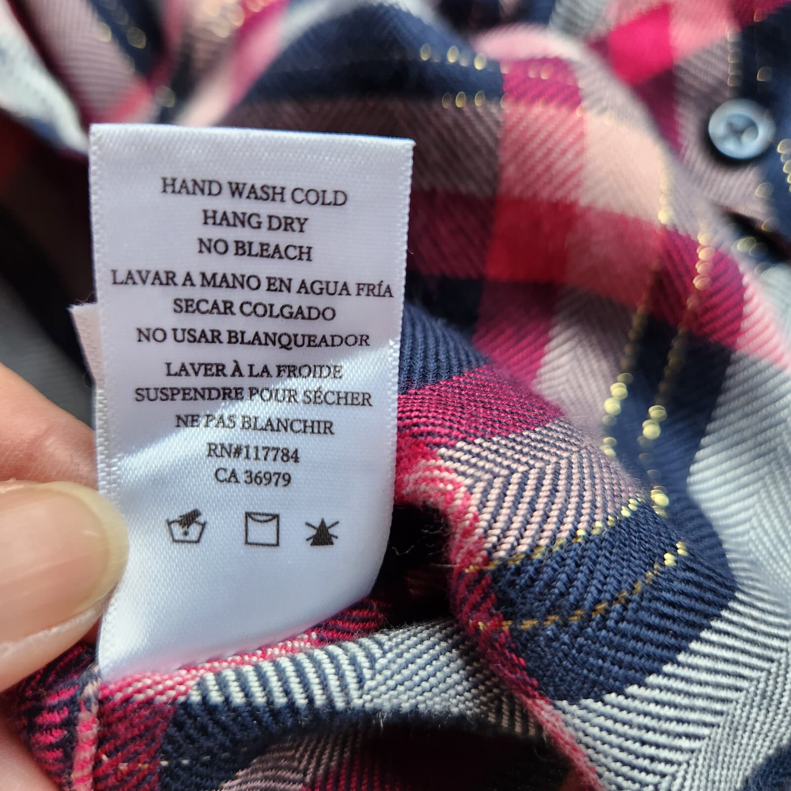 Rails Hunter Fuschia Plaid Button-Down Shirt Long Sleeve Pink Navy Women's S - Thumbnail 12
