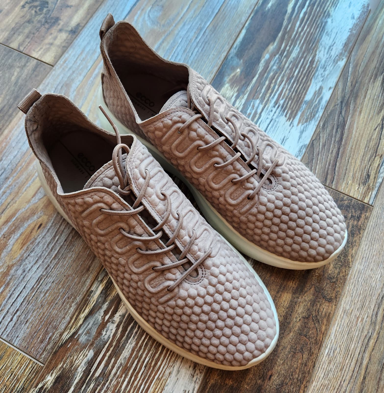 ECCO Men's EU43 US9 Therap Lace Sneaker Fluidform Comfort Lace-Up Leather Taupe - Thumbnail 2