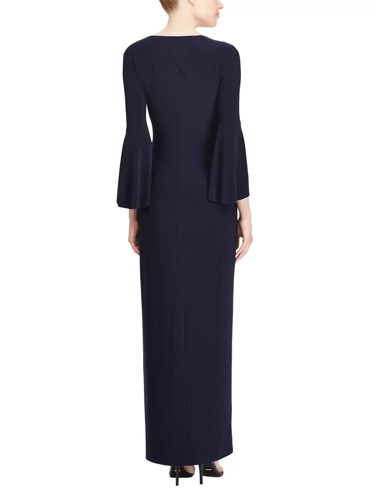 NEW Lauren Ralph Lauren Rhinestone Twist-Front Maxi Evening Gown JerseyNavy Sz.6 - Thumbnail 11