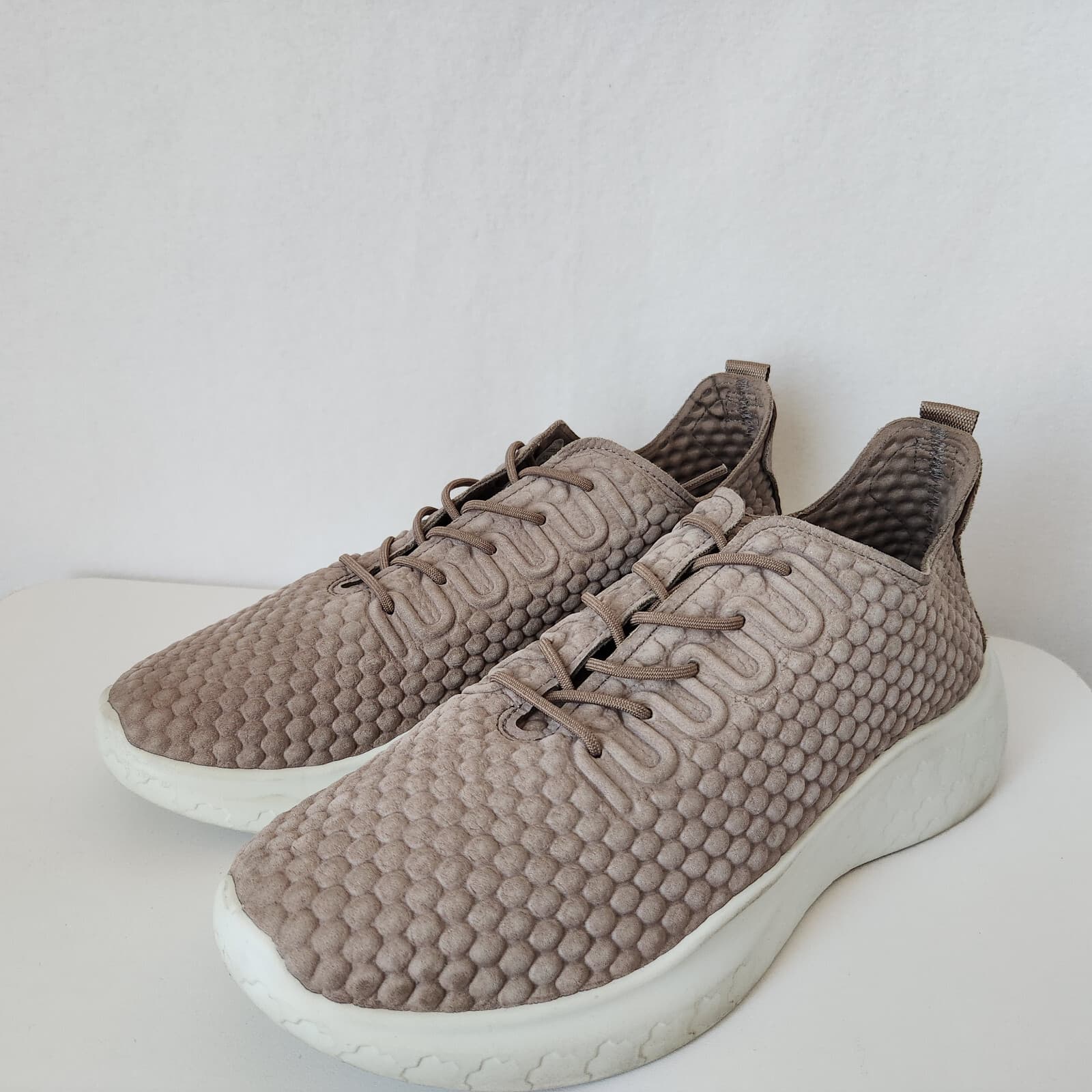 ECCO Men's EU43 US9 Therap Lace Sneaker Fluidform Comfort Lace-Up Leather Taupe - Thumbnail 4