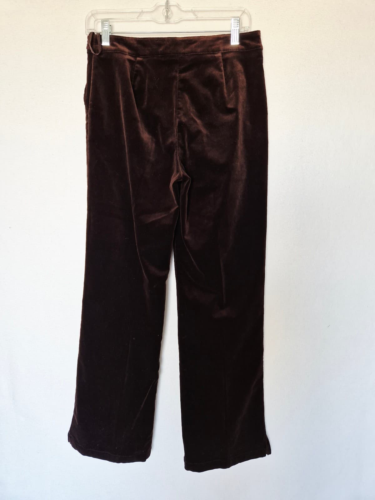 Vintage ST.JOHN SPORT Marie Gray Velvet Chain-Accent Straight Pants Brown Size 4 - Thumbnail 3