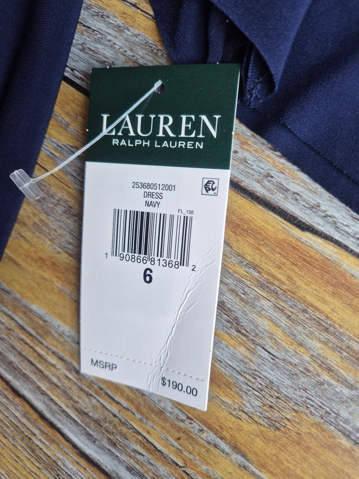 NEW Lauren Ralph Lauren Rhinestone Twist-Front Maxi Evening Gown JerseyNavy Sz.6 - Thumbnail 13