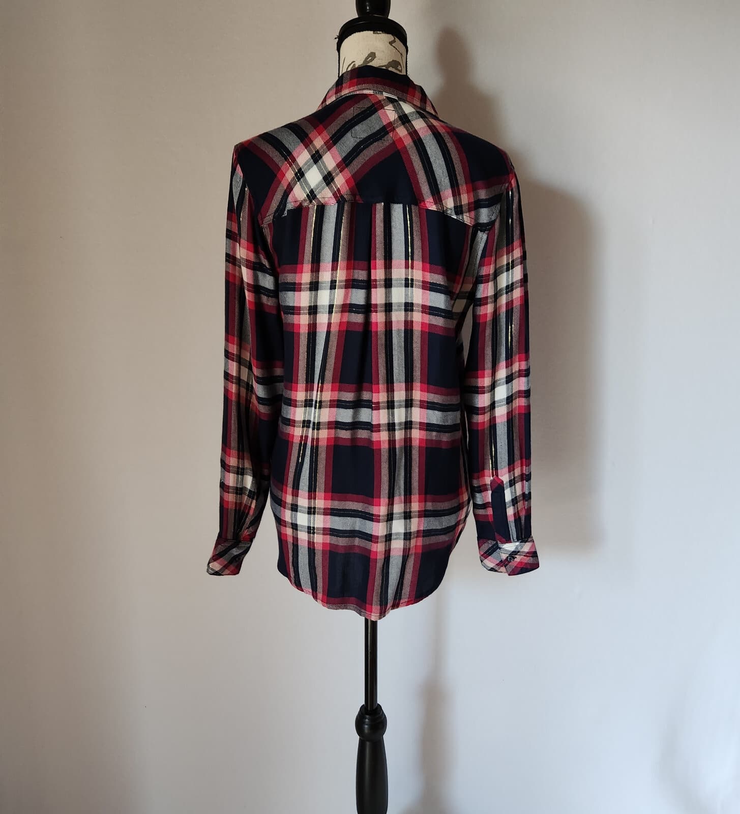 Rails Hunter Fuschia Plaid Button-Down Shirt Long Sleeve Pink Navy Women's S - Thumbnail 8