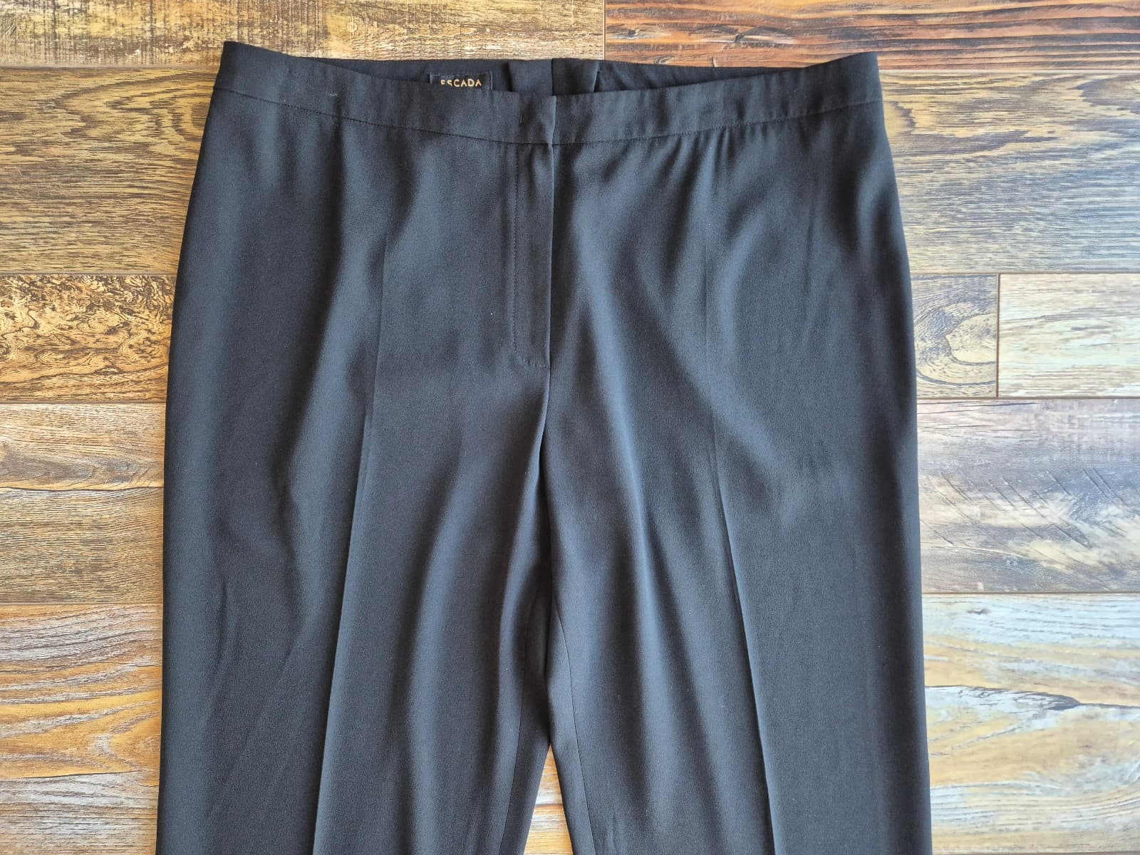 ESCADA Torah Straight-Leg Dress Pants High Rise Black Womn's 44 - Thumbnail 2