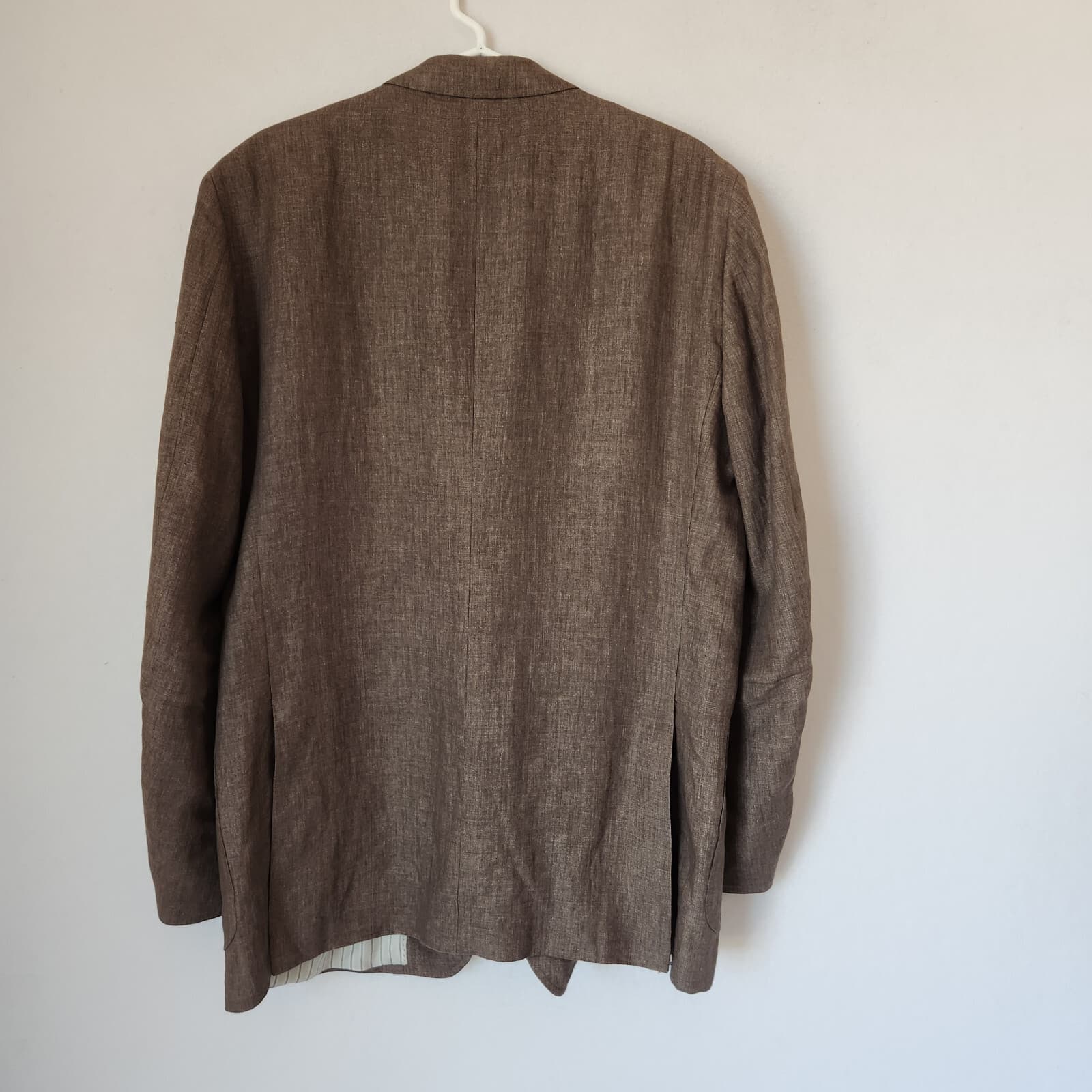 Ermenegildo Zegna Made in Switzerland 100% Linen Sport Coat Brown Men's 56L - Thumbnail 3