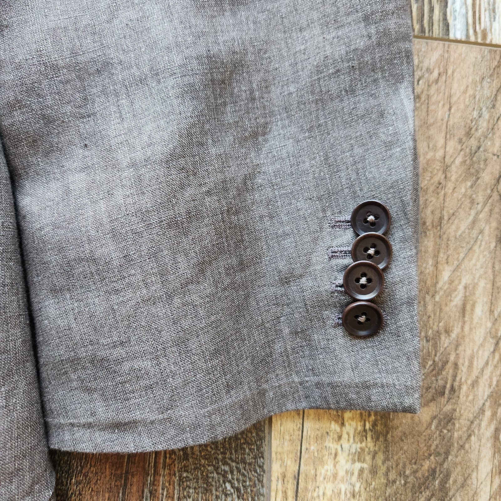 Ermenegildo Zegna Made in Switzerland 100% Linen Sport Coat Brown Men's 56L - Thumbnail 4