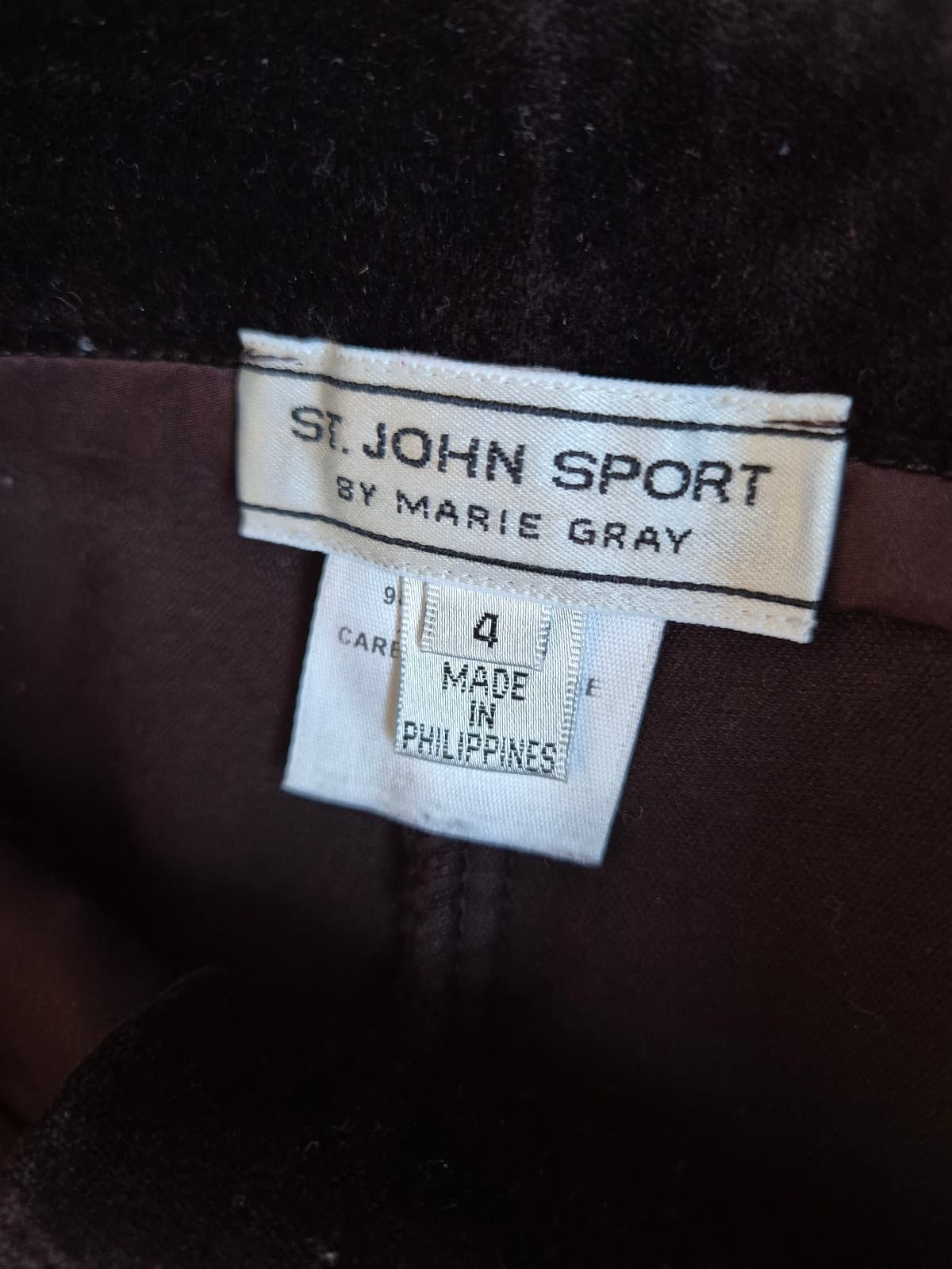 Vintage ST.JOHN SPORT Marie Gray Velvet Chain-Accent Straight Pants Brown Size 4 - Thumbnail 10