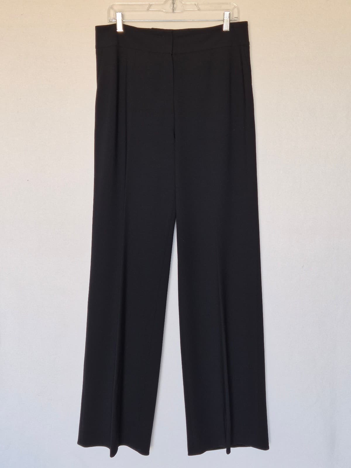 ESCADA Tawanda Straight-Wide Dress Pants High Rise Stretch Navy Blue Womn's 44 - Thumbnail 3
