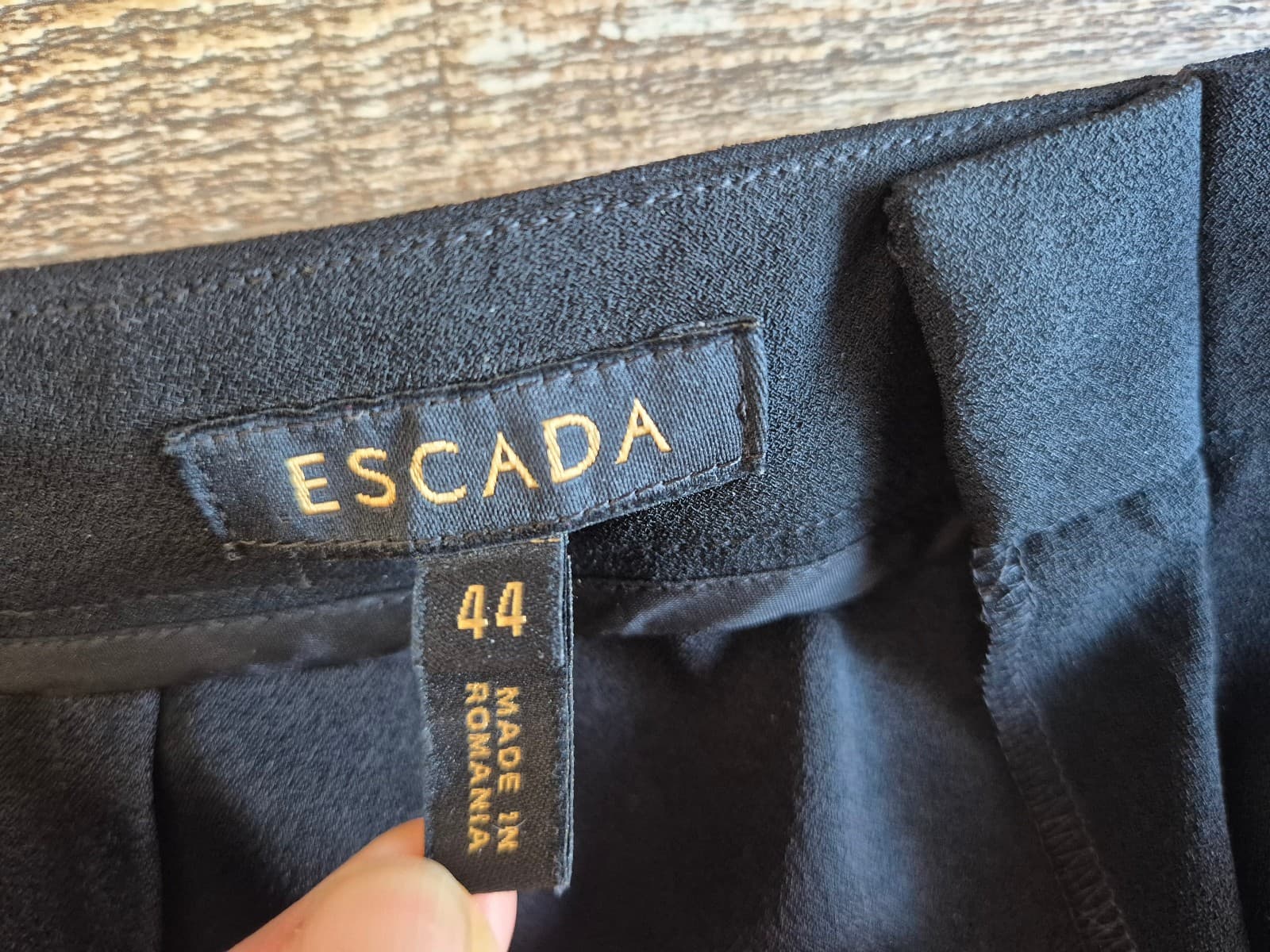 ESCADA Torah Straight-Leg Dress Pants High Rise Black Womn's 44 - Thumbnail 5
