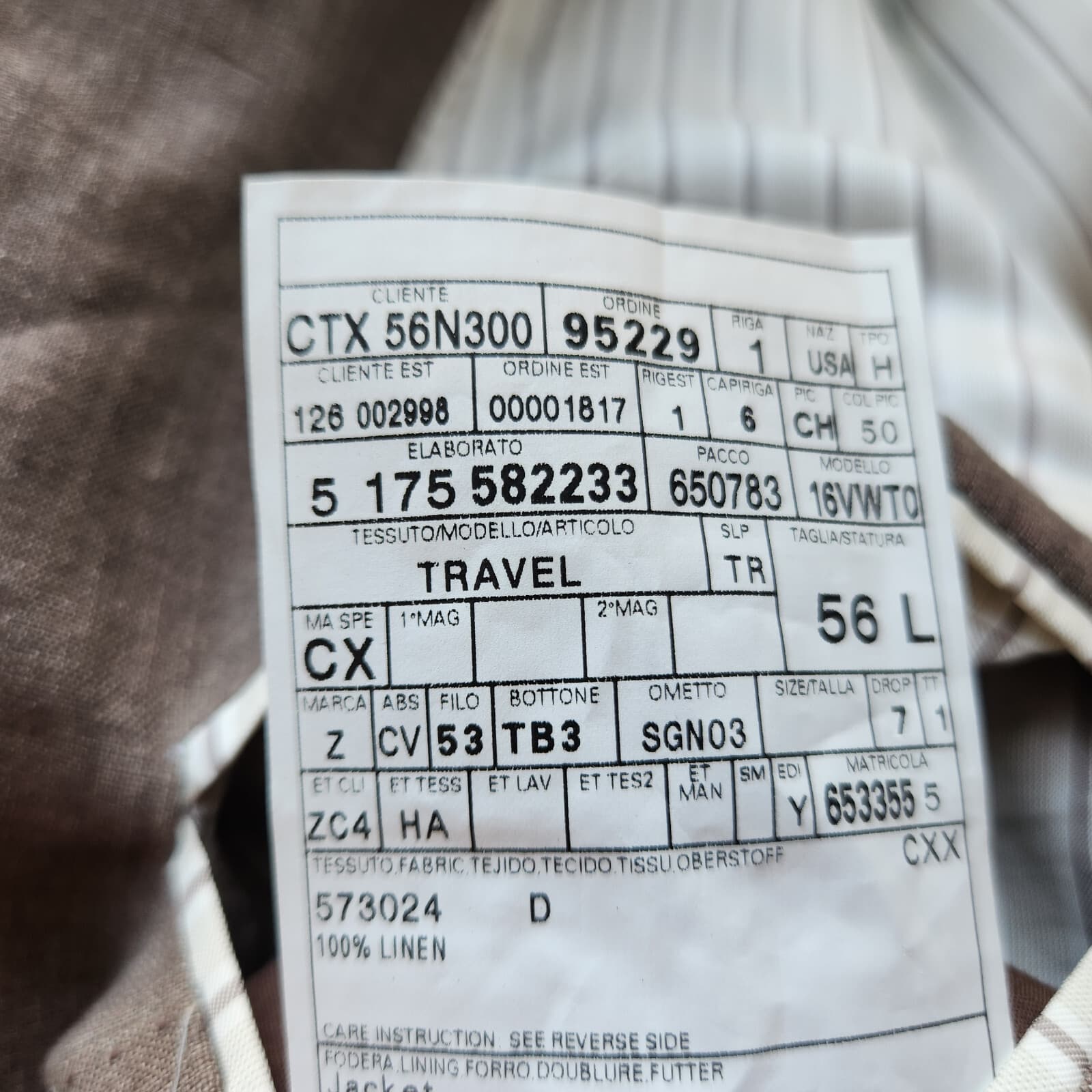 Ermenegildo Zegna Made in Switzerland 100% Linen Sport Coat Brown Men's 56L - Thumbnail 10
