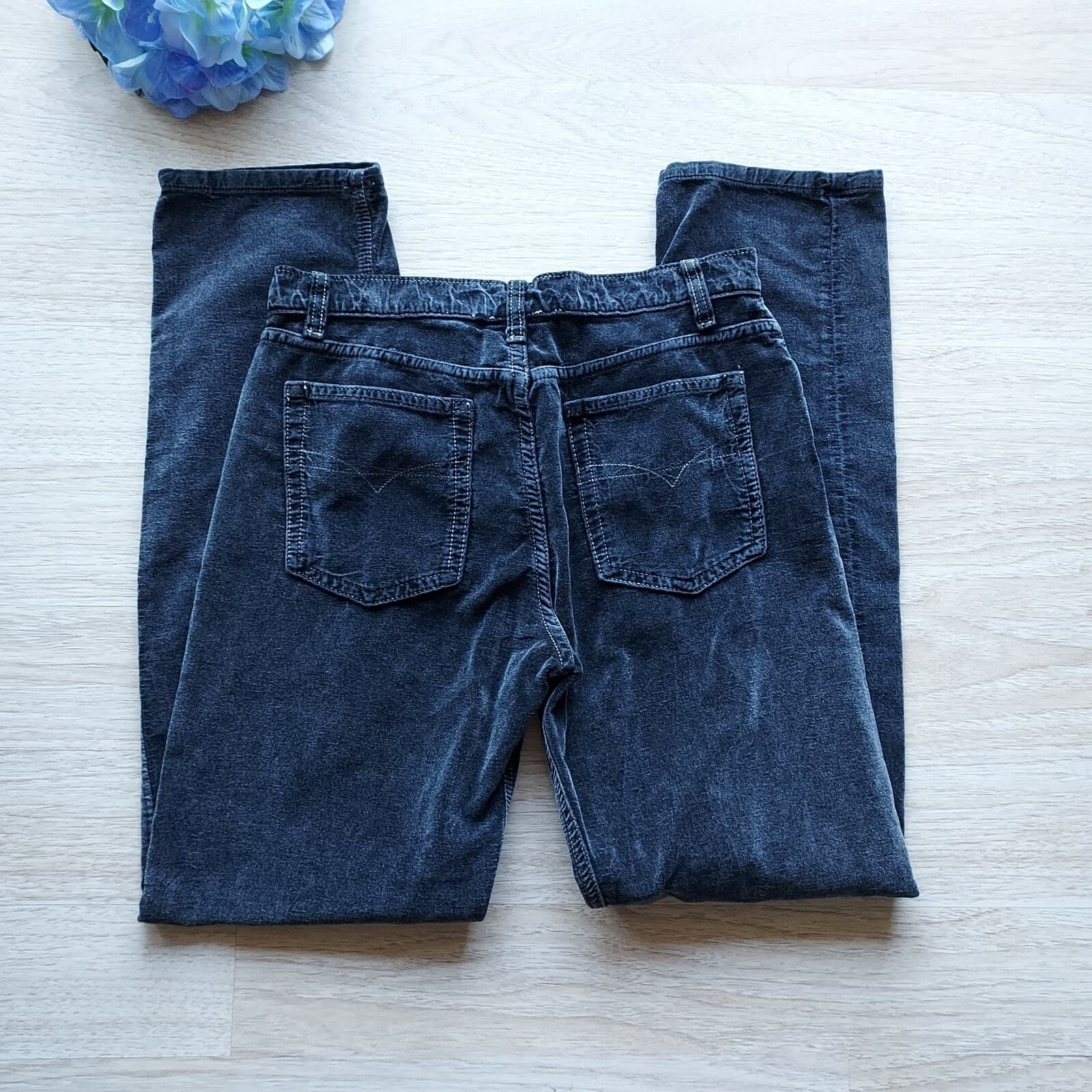 Vintage Z.Cavaricci Modern Basic Velvet Pants Zip Black Women's 26 Made in USA - Thumbnail 5