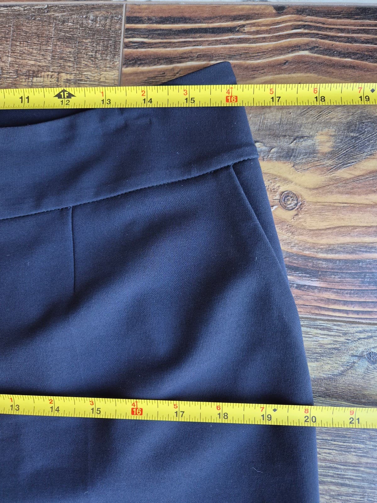 ESCADA Tawanda Straight-Wide Dress Pants High Rise Stretch Navy Blue Womn's 44 - Thumbnail 11