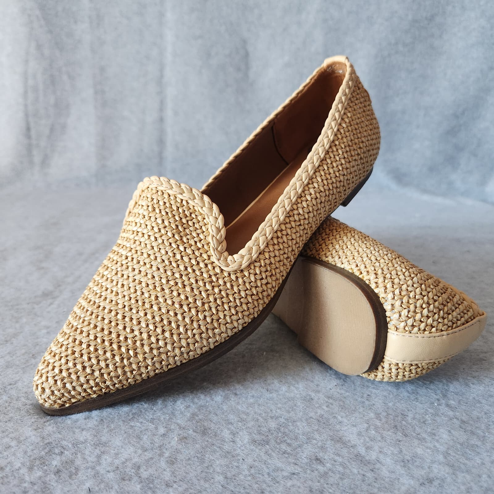 NWoB Zodiac $80 Hill Loafer Flat Woven Braided Foam Footbed Natural Beige US7M - Thumbnail 3