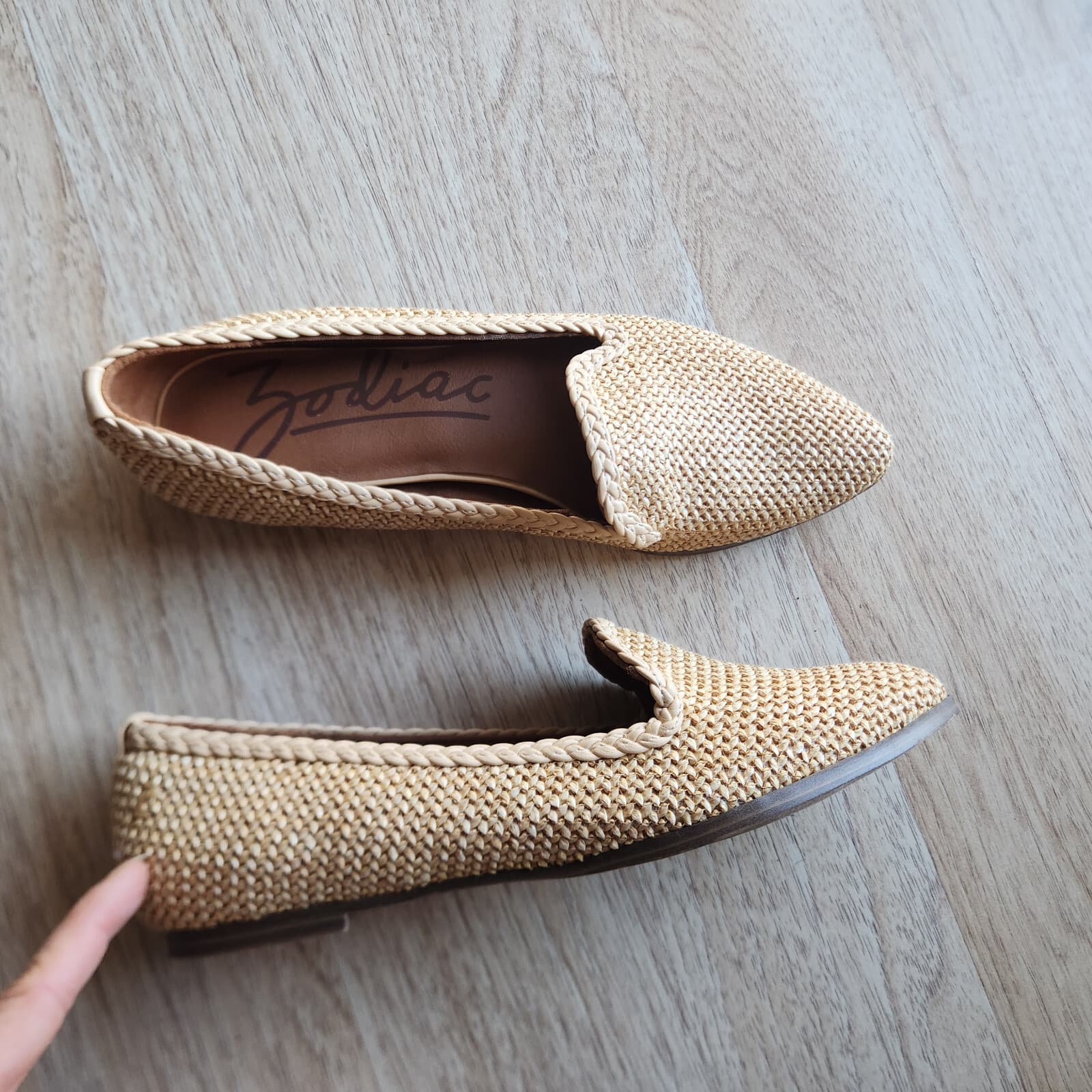 NWoB Zodiac $80 Hill Loafer Flat Woven Braided Foam Footbed Natural Beige US7M - Thumbnail 8