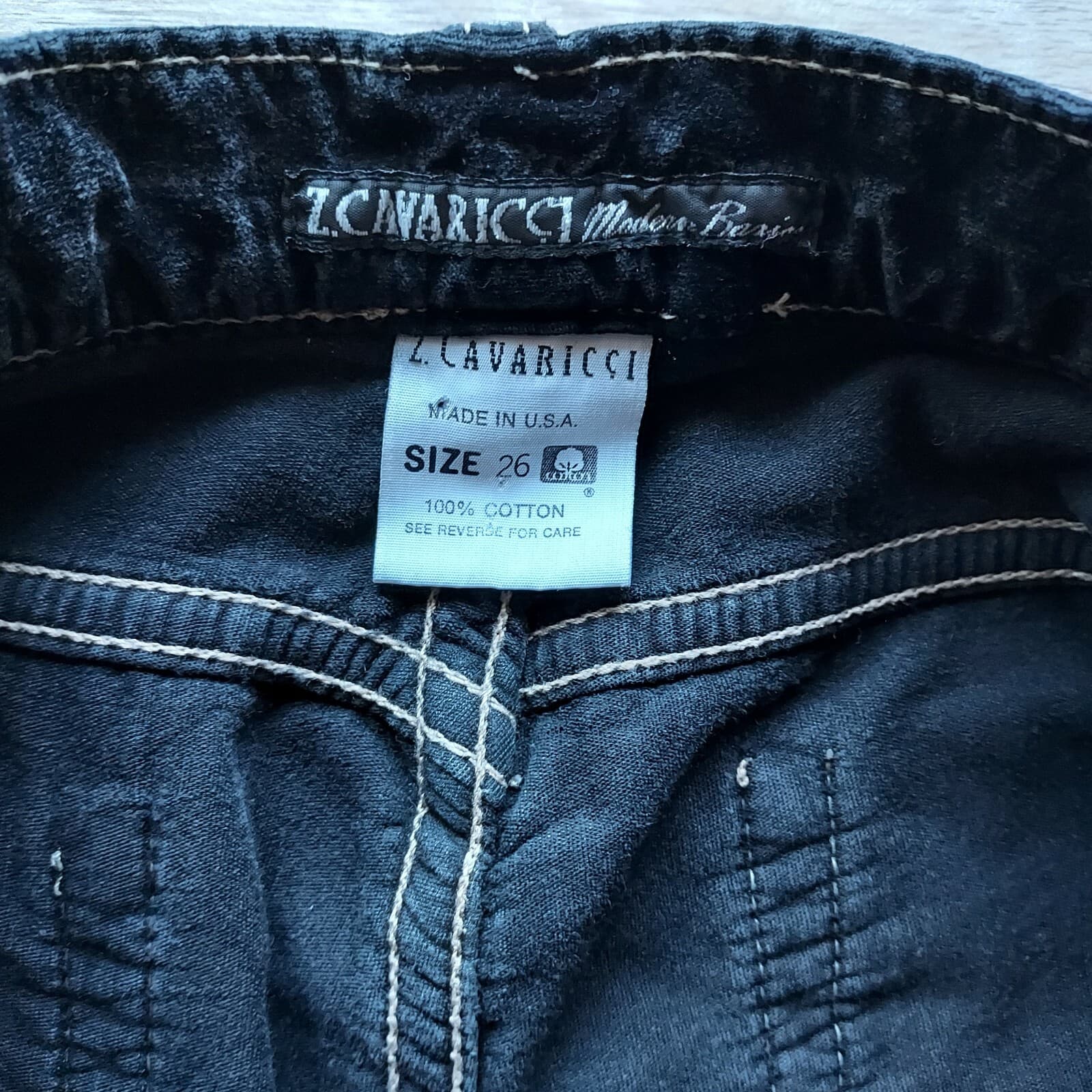 Vintage Z.Cavaricci Modern Basic Velvet Pants Zip Black Women's 26 Made in USA - Thumbnail 6
