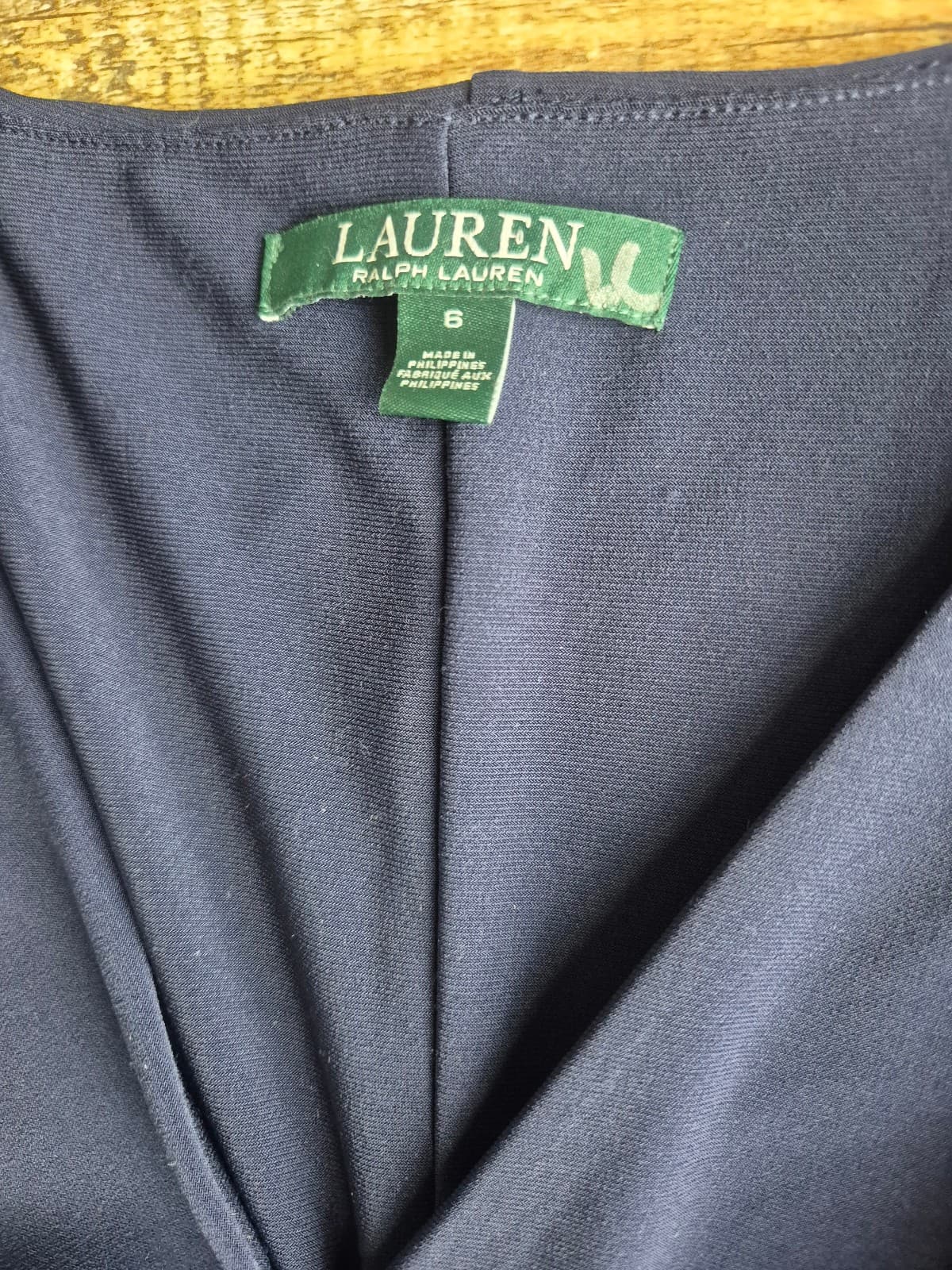 NEW Lauren Ralph Lauren Rhinestone Twist-Front Maxi Evening Gown JerseyNavy Sz.6 - Thumbnail 14