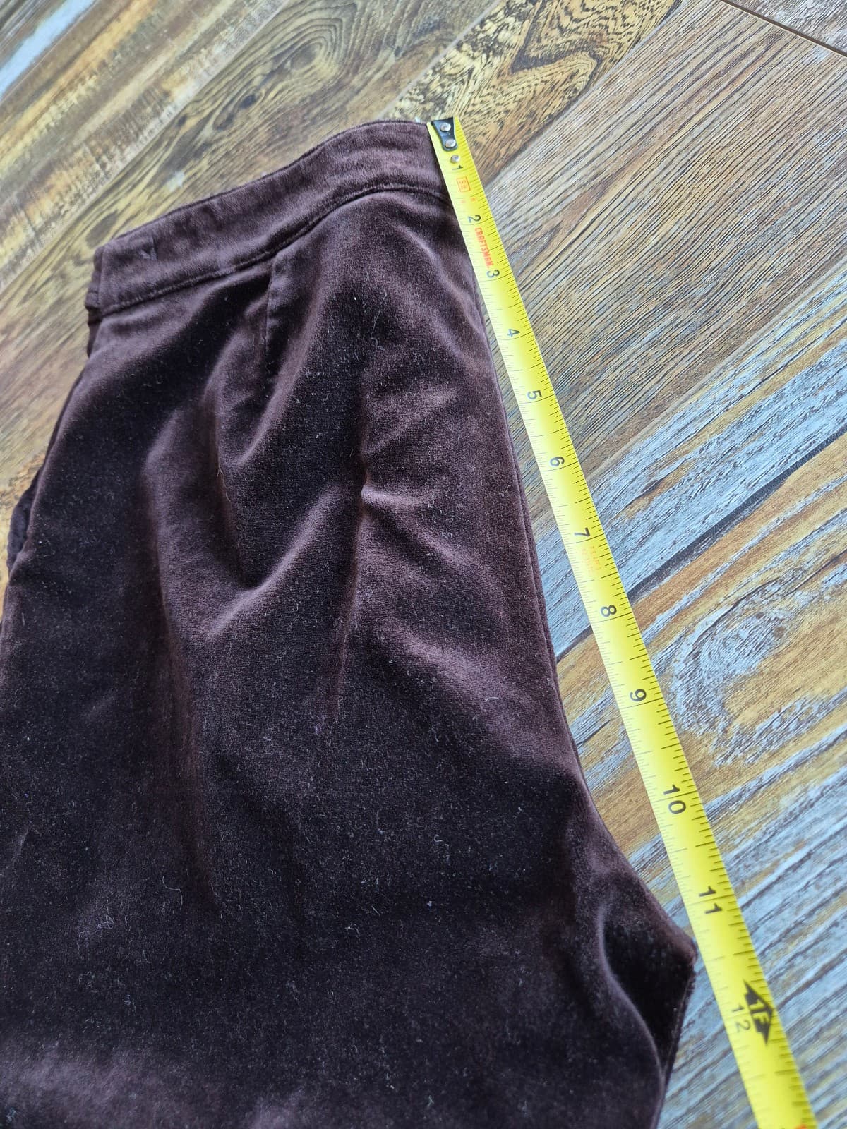 Vintage ST.JOHN SPORT Marie Gray Velvet Chain-Accent Straight Pants Brown Size 4 - Thumbnail 15