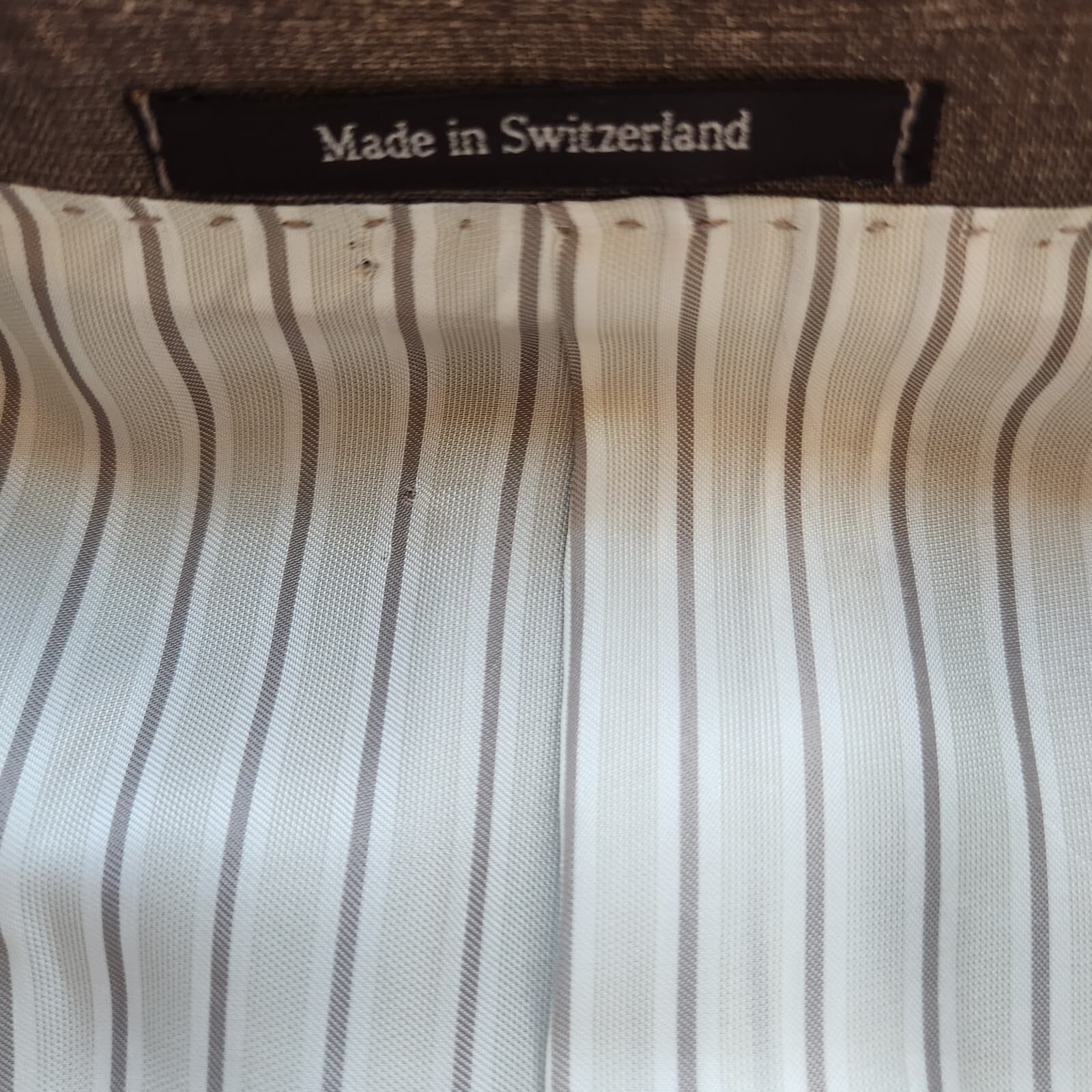 Ermenegildo Zegna Made in Switzerland 100% Linen Sport Coat Brown Men's 56L - Thumbnail 9