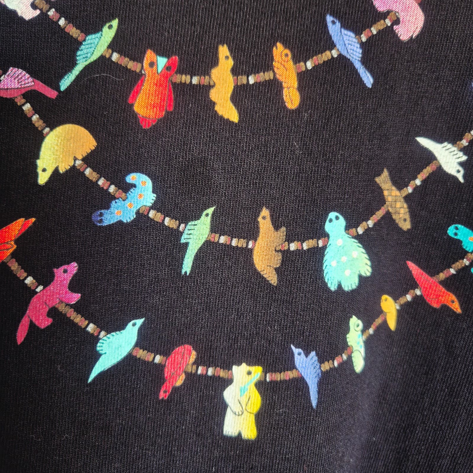 Sabaku Artwear USA Animal Necklace Tunic T-Shirt Long Sleeve Cotton Black Size L - Thumbnail 5