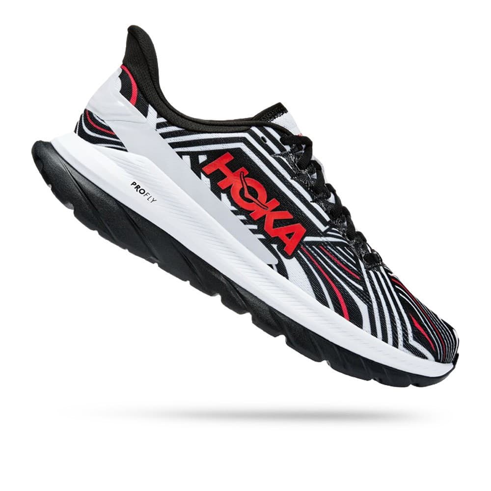 HOKA One One Ironman Mach 4 Women's US7B Running Shoe Lace-Up Mesh Graphic Black - Thumbnail 4