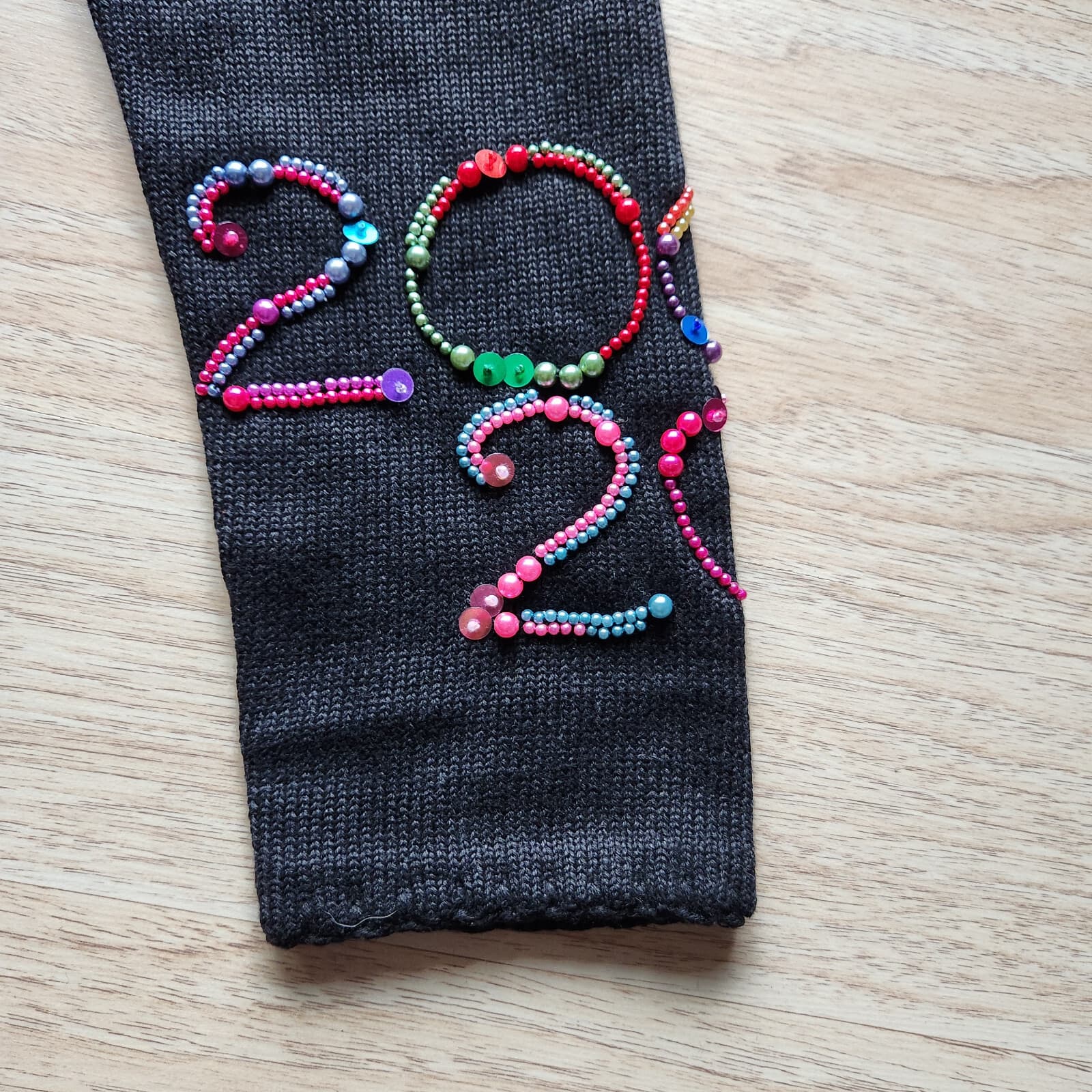 Vintage Y2K 2000 Michael Simon Beaded Cardigan Button Ramie Blend Black Womens S - Thumbnail 7