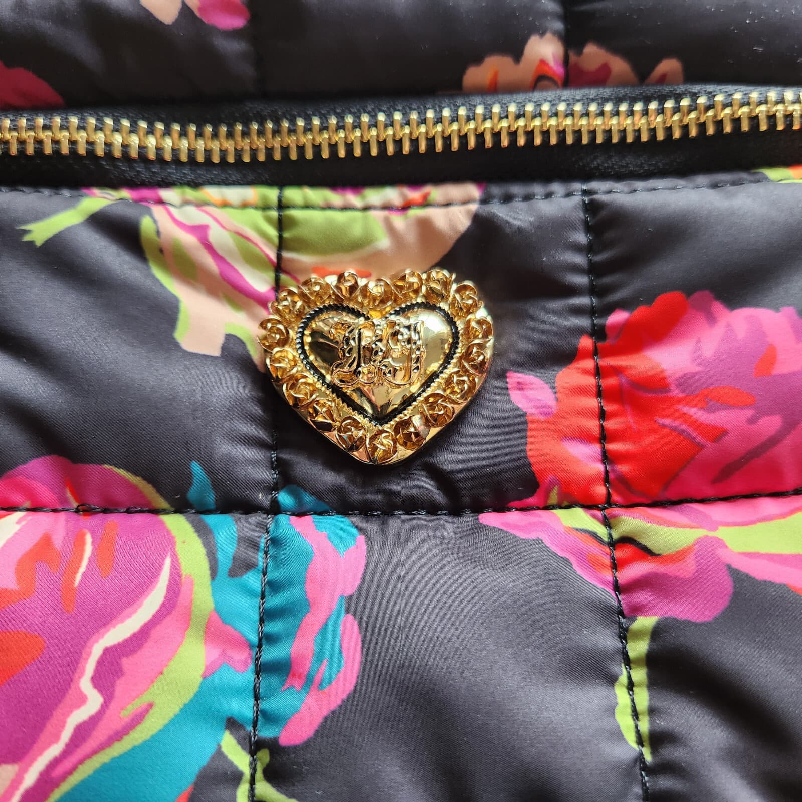 Betsey Johnson Puffy Posey Floral Quilted Crossbody Bag Gold-Tone Hardware - Thumbnail 8