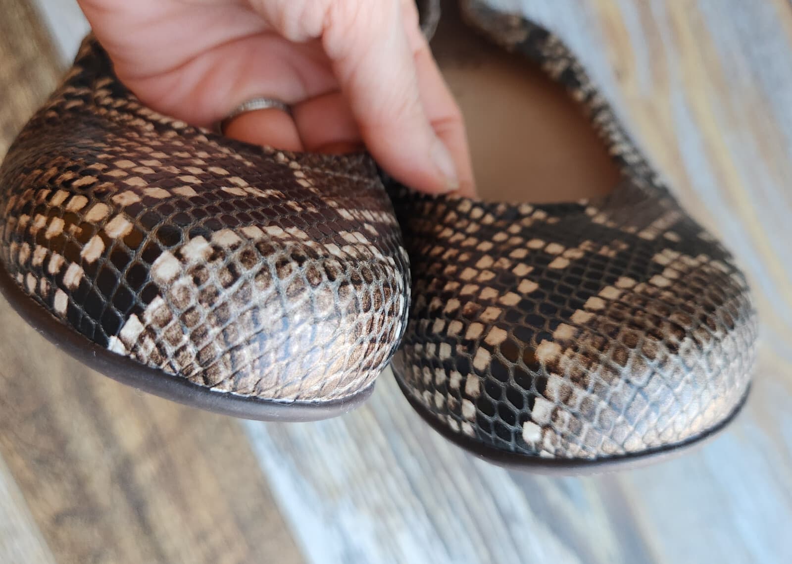 NWoB ABEO $140 Tilly Slip-On Metatarsal Ballet Flats Leather Tan Snake US7.5 - Thumbnail 8