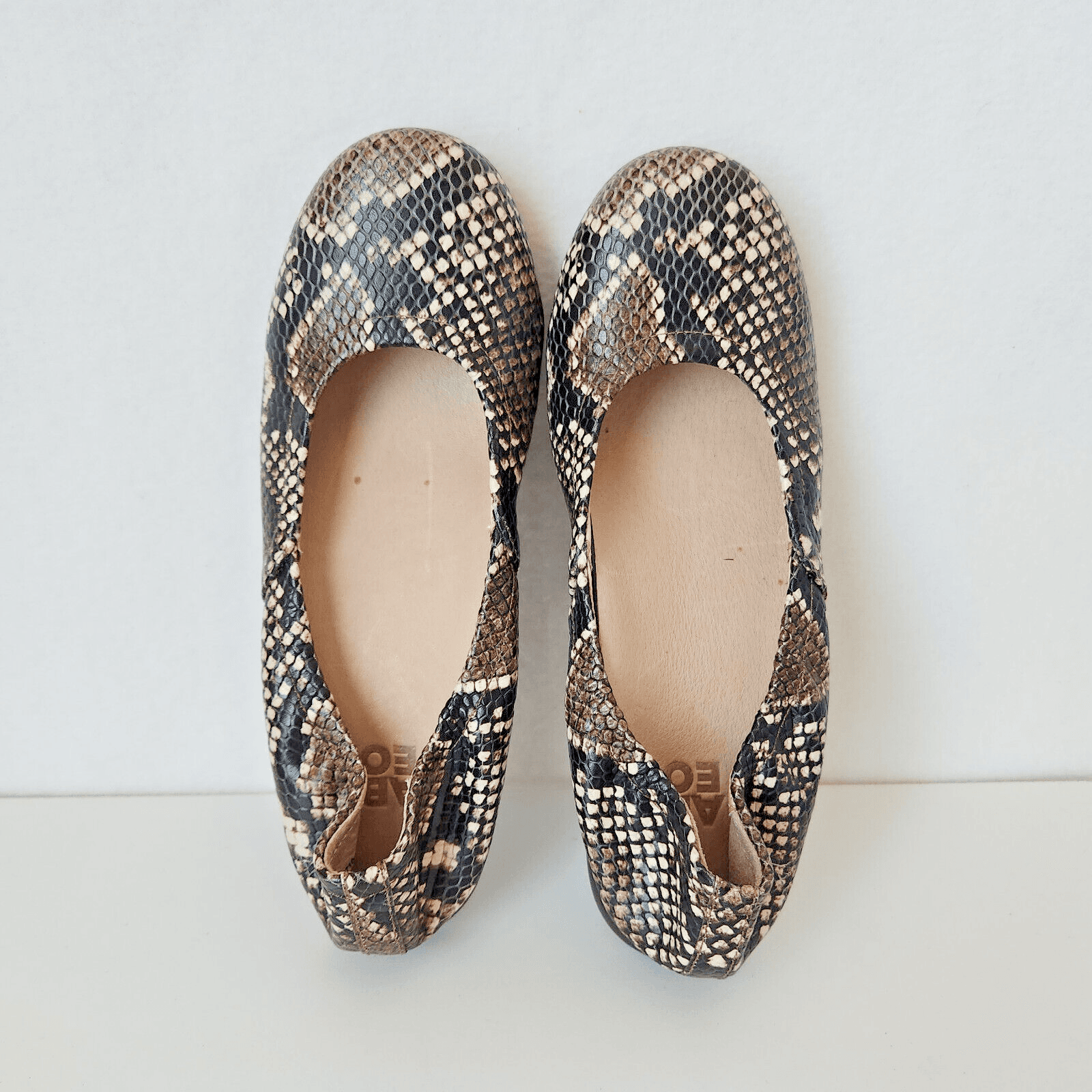 NWoB ABEO $140 Tilly Slip-On Metatarsal Ballet Flats Leather Tan Snake US7.5 - Thumbnail 2