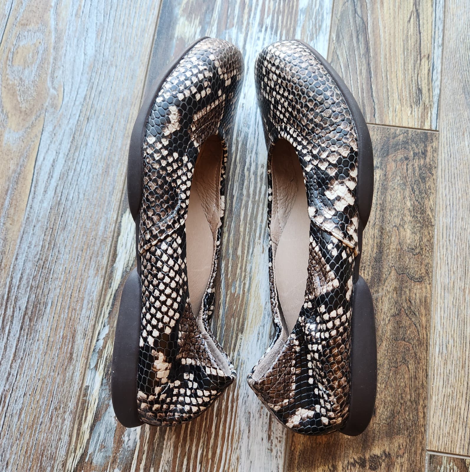 NWoB ABEO $140 Tilly Slip-On Metatarsal Ballet Flats Leather Tan Snake US7.5 - Thumbnail 4