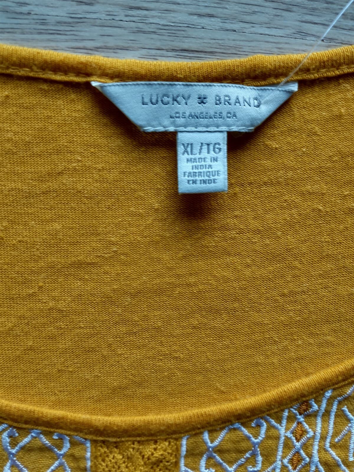 NWT Lucky Brand Embroidered Linen Blend Top Sleeveless Scoop Neck Yellow XL $60 - Thumbnail 7