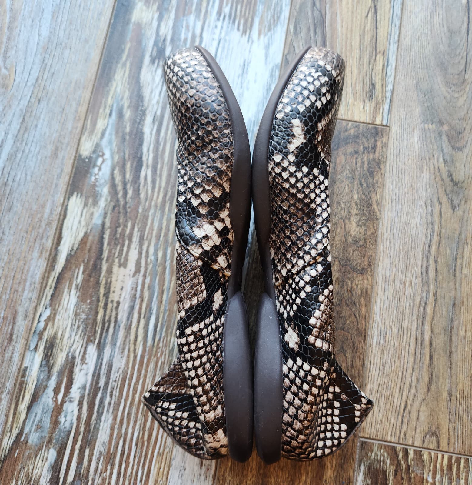 NWoB ABEO $140 Tilly Slip-On Metatarsal Ballet Flats Leather Tan Snake US7.5 - Thumbnail 5