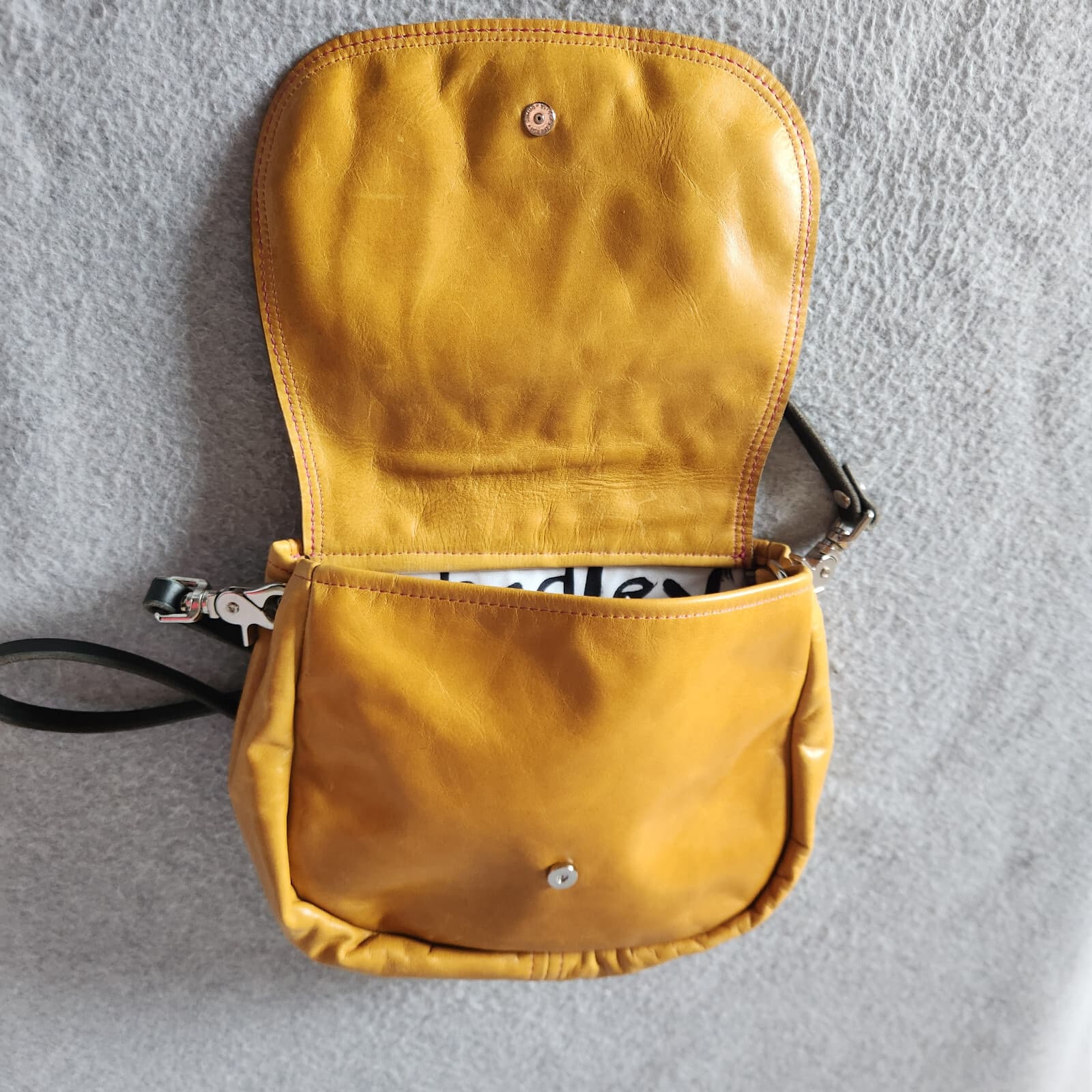 Alexis Drake Mini E Crossbody Bag Leather Silver Glitter Yellow Adjustable Strap - Thumbnail 7