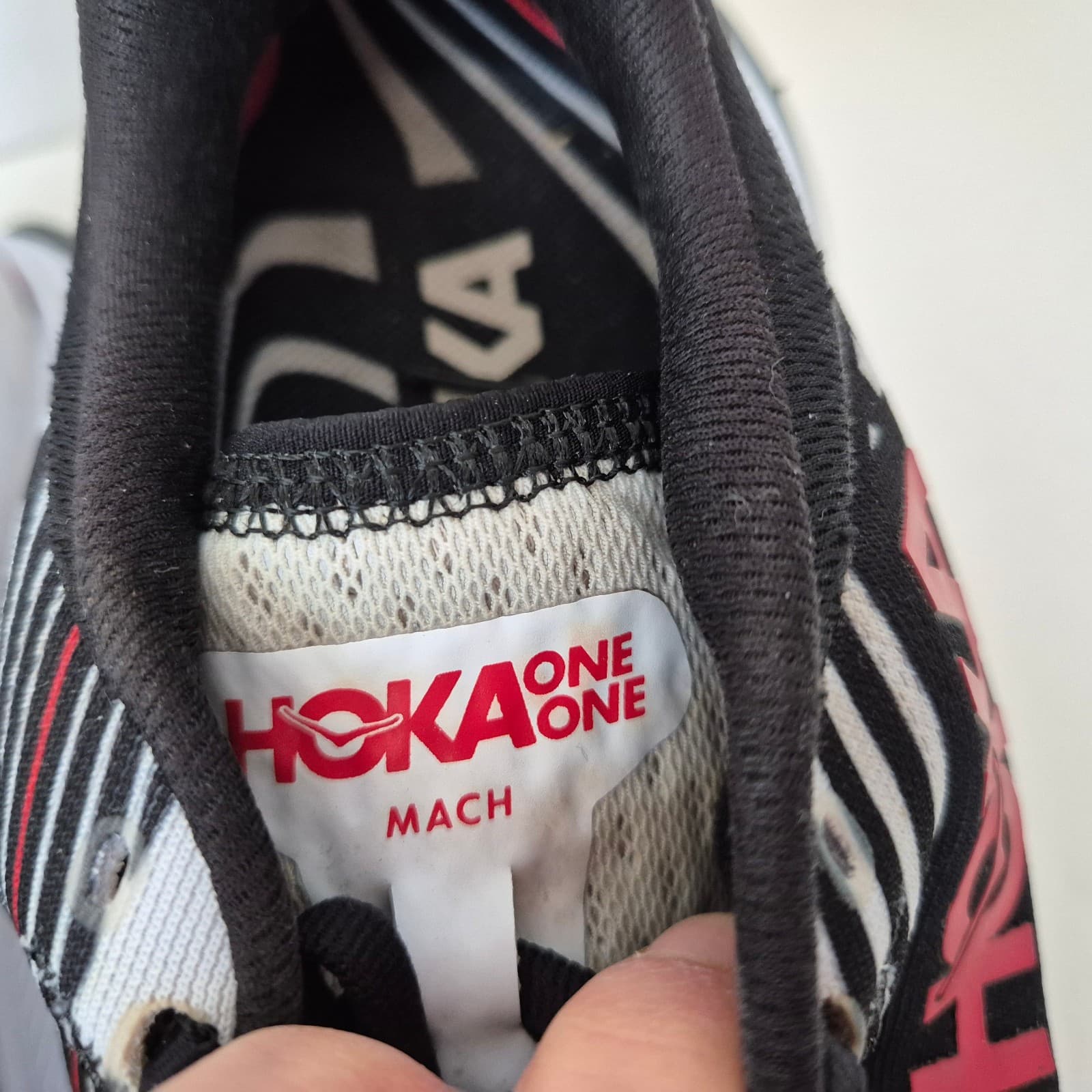 HOKA One One Ironman Mach 4 Women's US7B Running Shoe Lace-Up Mesh Graphic Black - Thumbnail 11