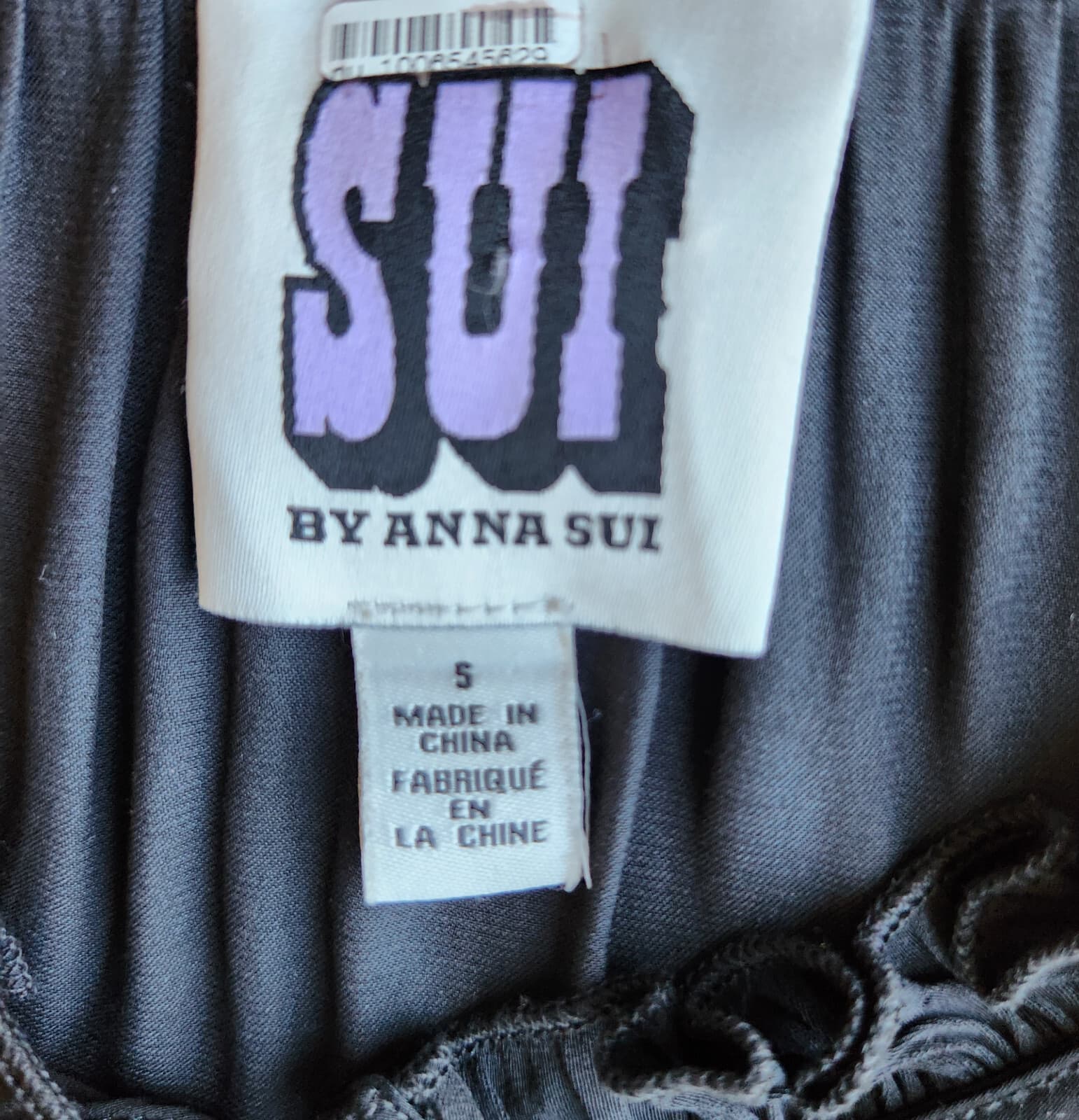 Sui by Anna Sui Cocktail Party Bow Midi Dress Fit-Flare Sheer-Fabric Black Sz.S - Thumbnail 13