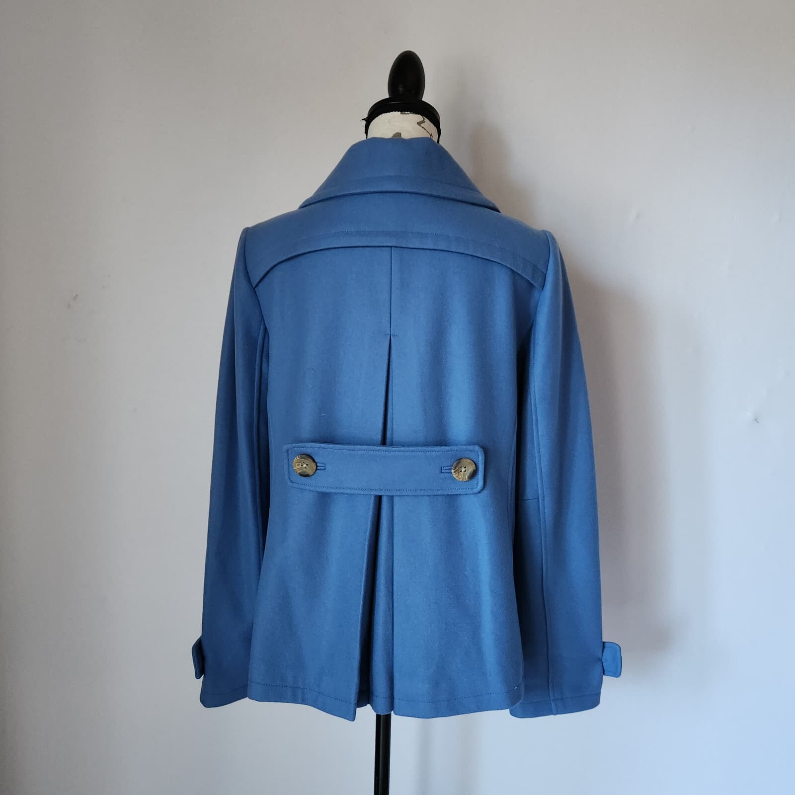 Sundance Made in Italy New Horizons Peacoat Double Breast Wool Blend Blue Sz.M - Thumbnail 5
