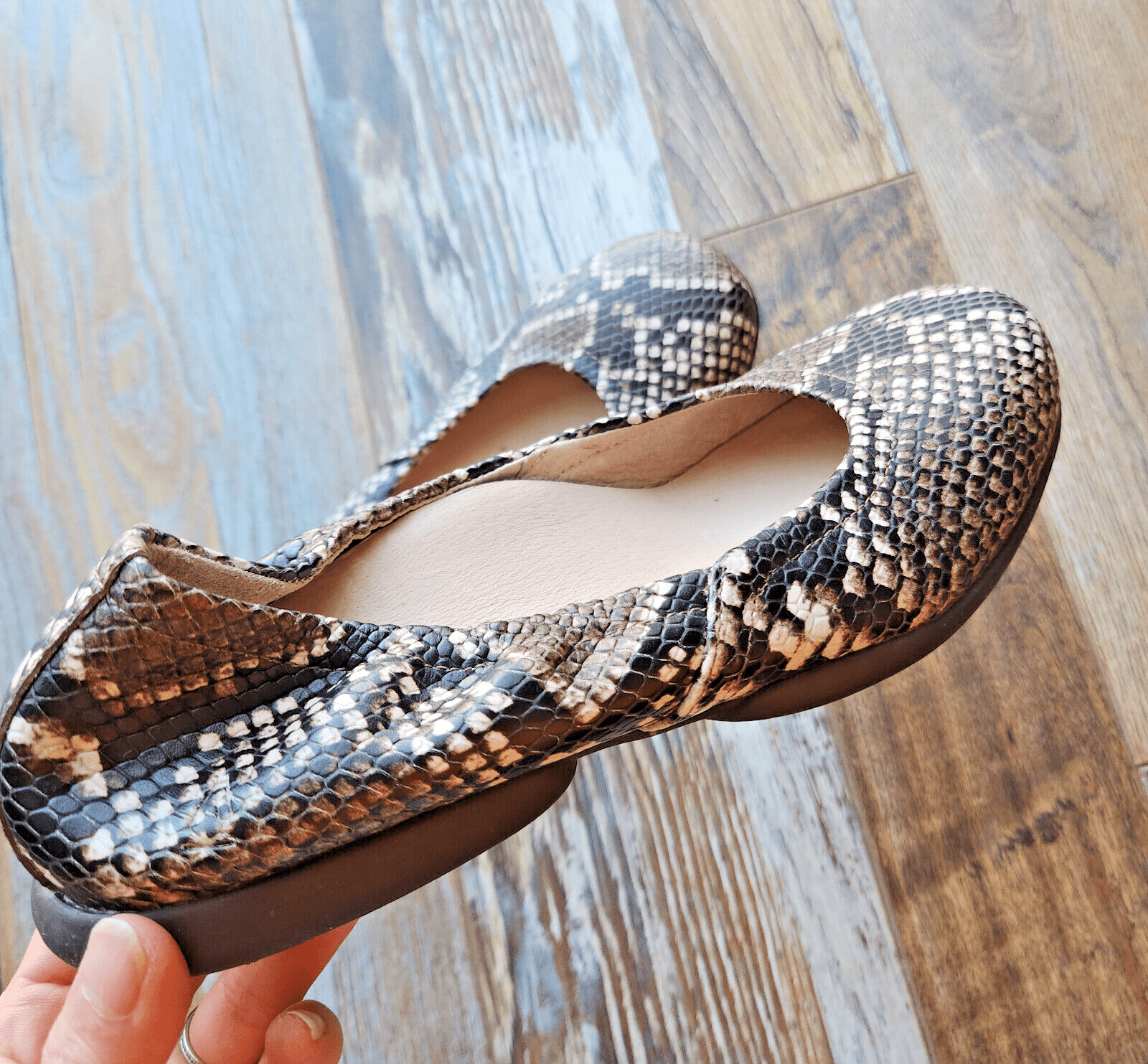 NWoB ABEO $140 Tilly Slip-On Metatarsal Ballet Flats Leather Tan Snake US7.5 - Thumbnail 3